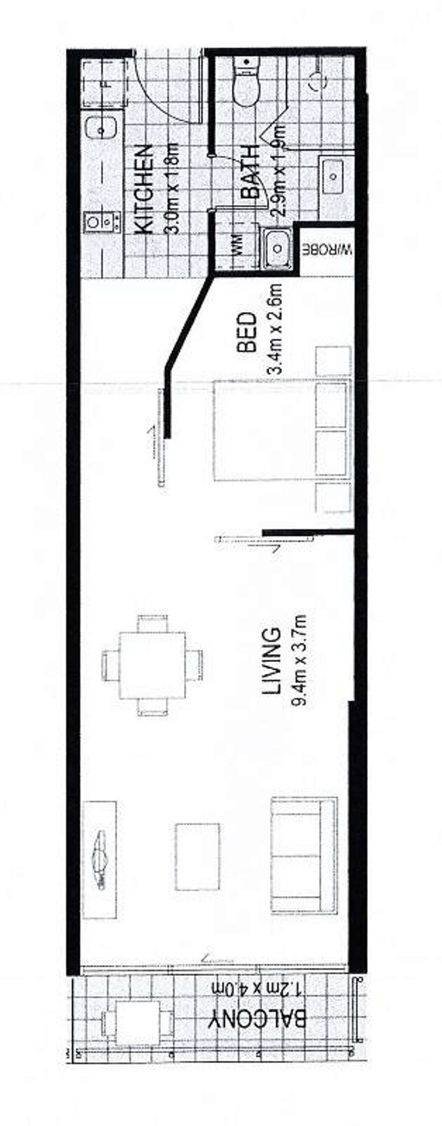 Floorplan of Homely apartment listing, 1502/180 Morphett Street, Adelaide SA 5000