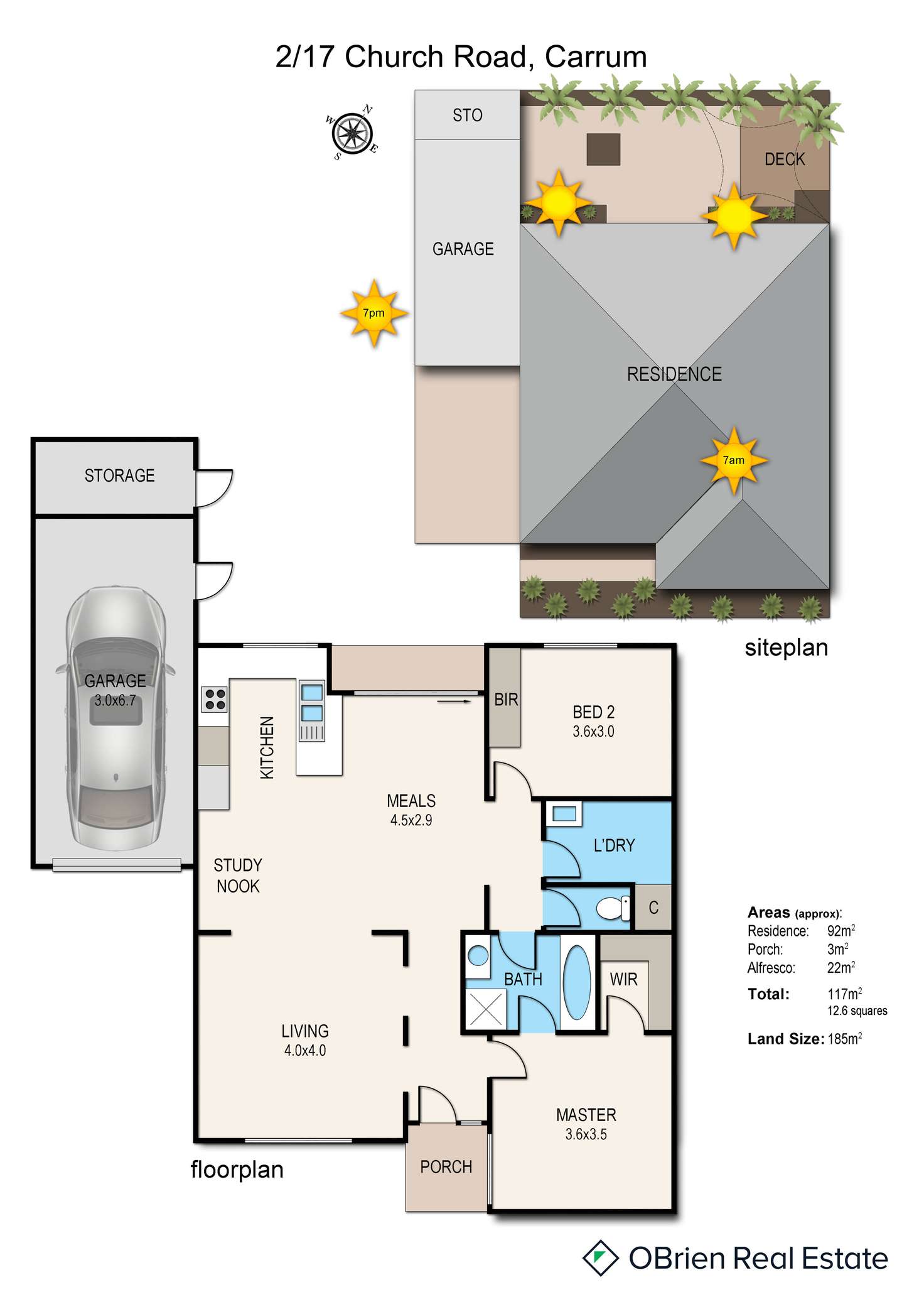 Floorplan of Homely unit listing, 2/17 Church Road, Carrum VIC 3197
