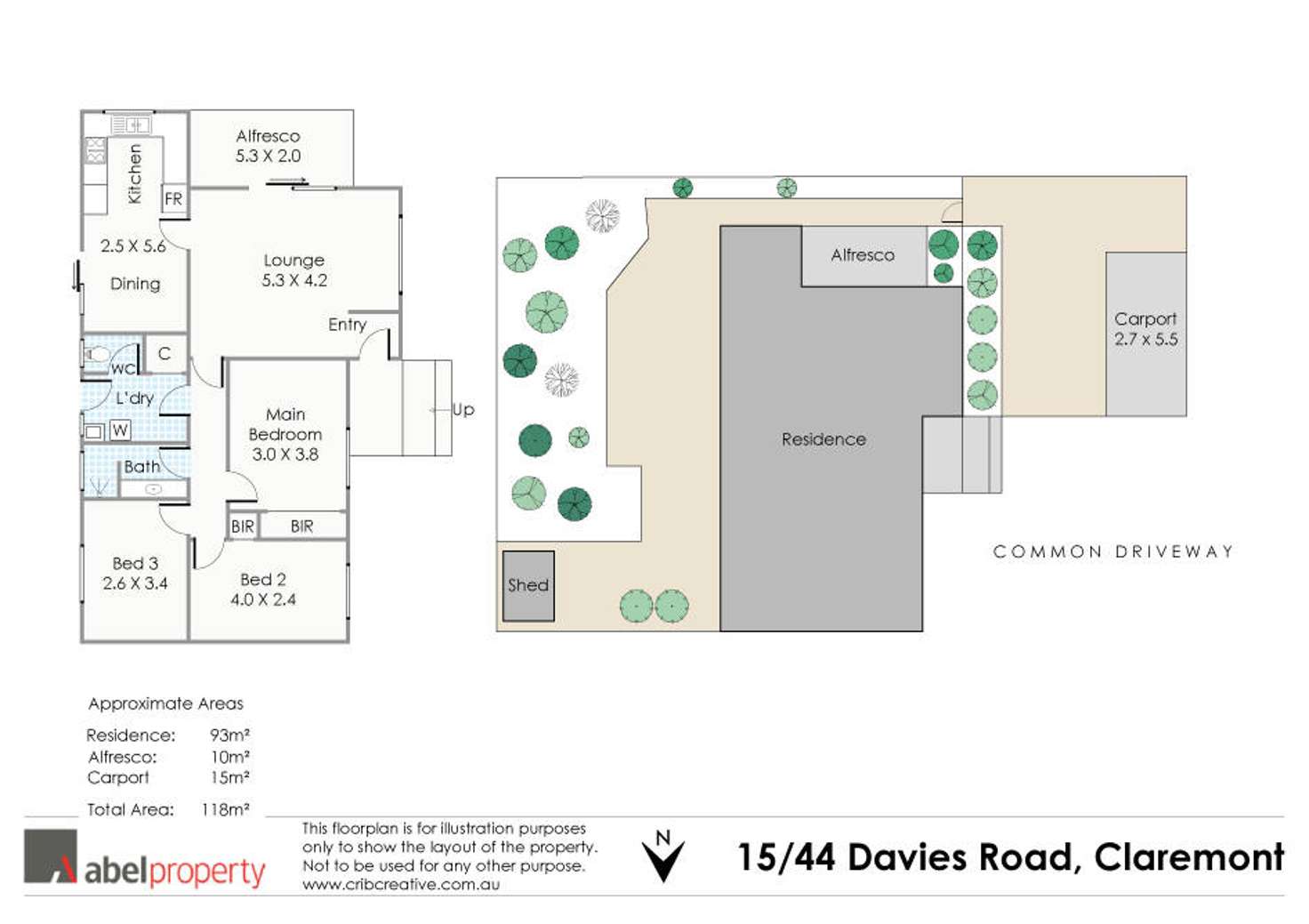 Floorplan of Homely villa listing, 15/44 Davies Road, Claremont WA 6010