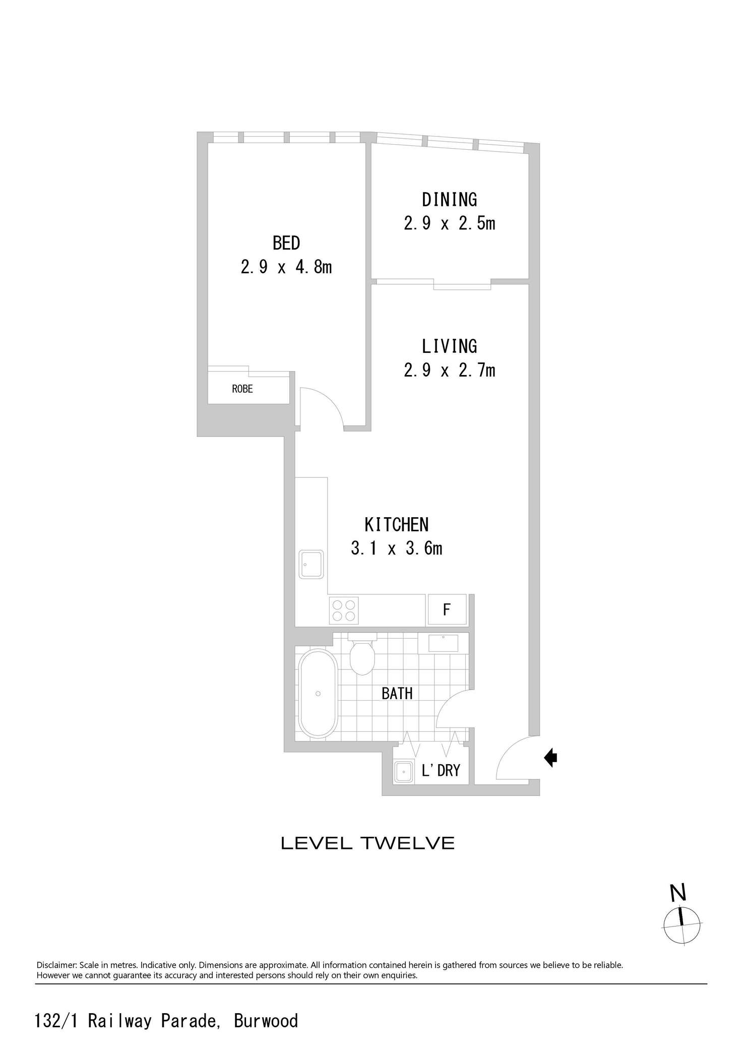 Floorplan of Homely apartment listing, 132/1 Railway Parade, Burwood NSW 2134