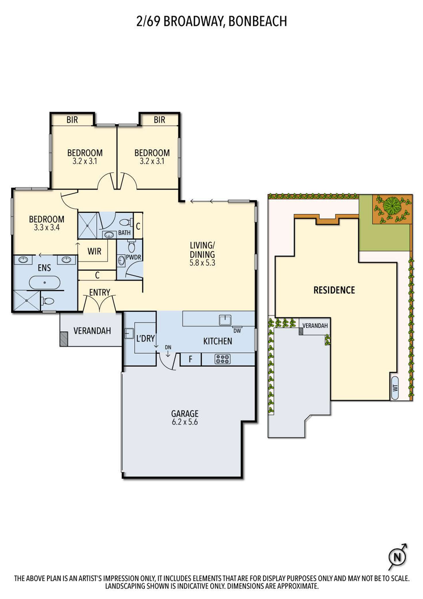 Floorplan of Homely townhouse listing, 2/69 Broadway, Bonbeach VIC 3196