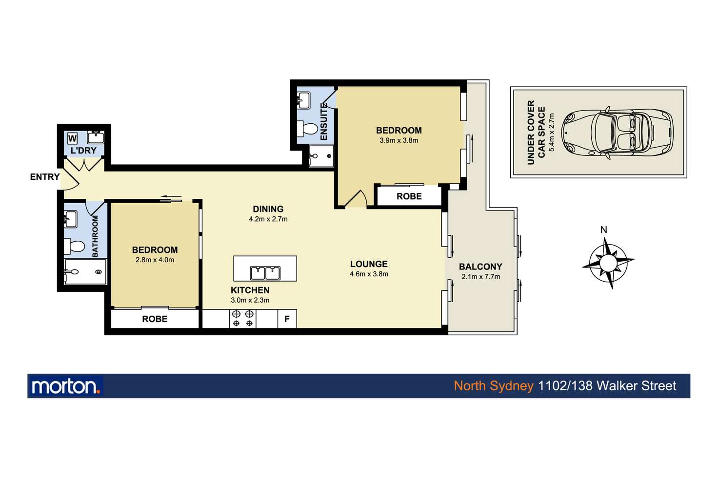 Floorplan of Homely apartment listing, 1102/138 Walker Street, North Sydney NSW 2060