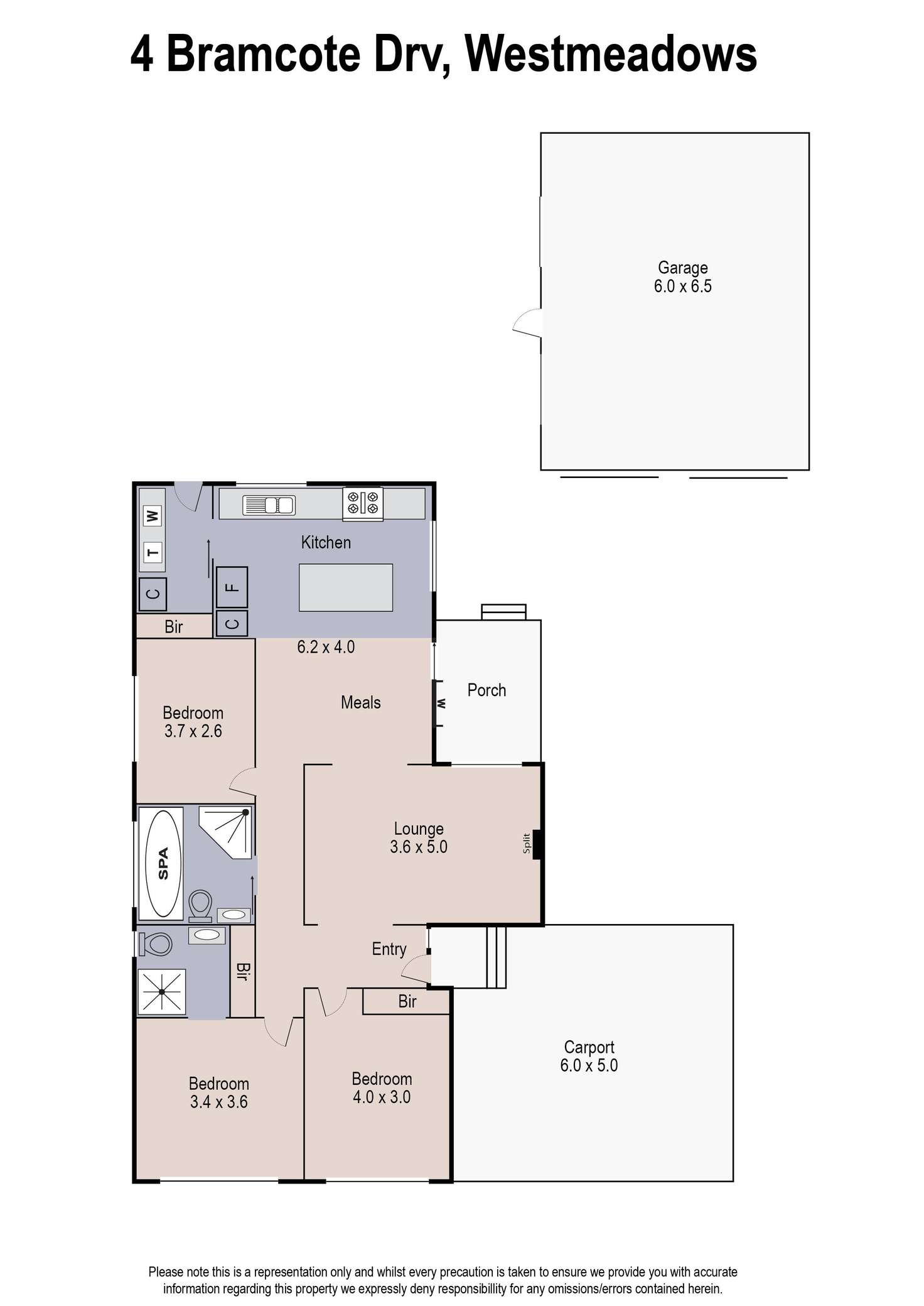 Floorplan of Homely house listing, 4 Bramcote Drive, Westmeadows VIC 3049