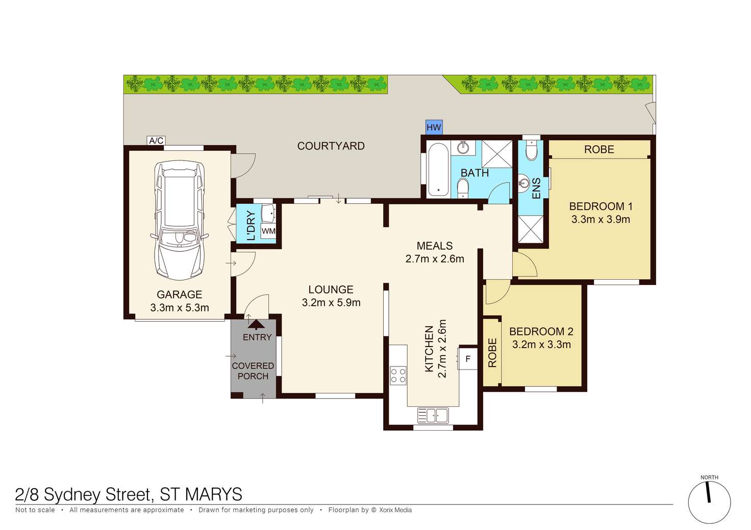 Floorplan of Homely unit listing, 2/8 Sydney Street, St Marys NSW 2760