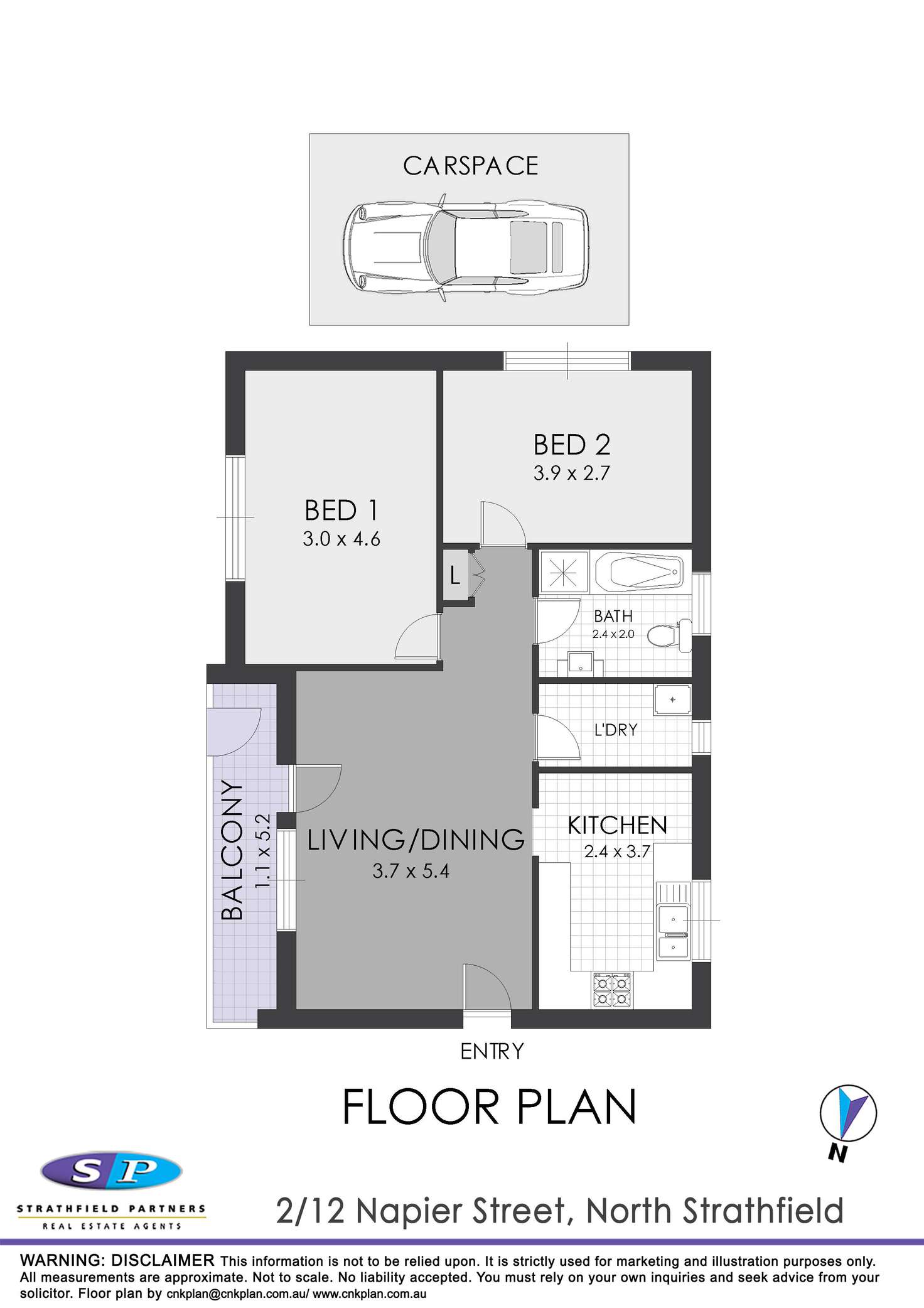 Floorplan of Homely apartment listing, 2/12 Napier Street, North Strathfield NSW 2137