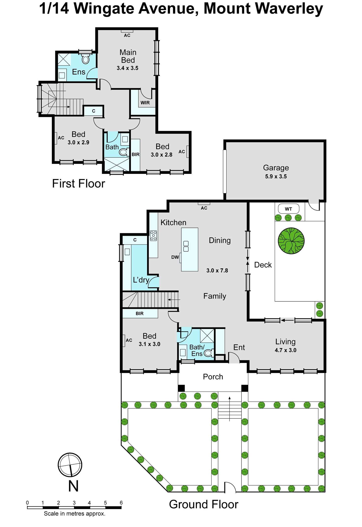 Floorplan of Homely townhouse listing, 1/14 Wingate Avenue, Mount Waverley VIC 3149