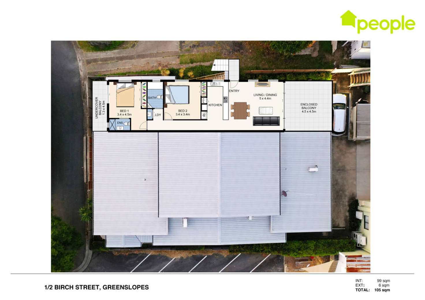 Floorplan of Homely unit listing, 1/2 Birch Street, Greenslopes QLD 4120