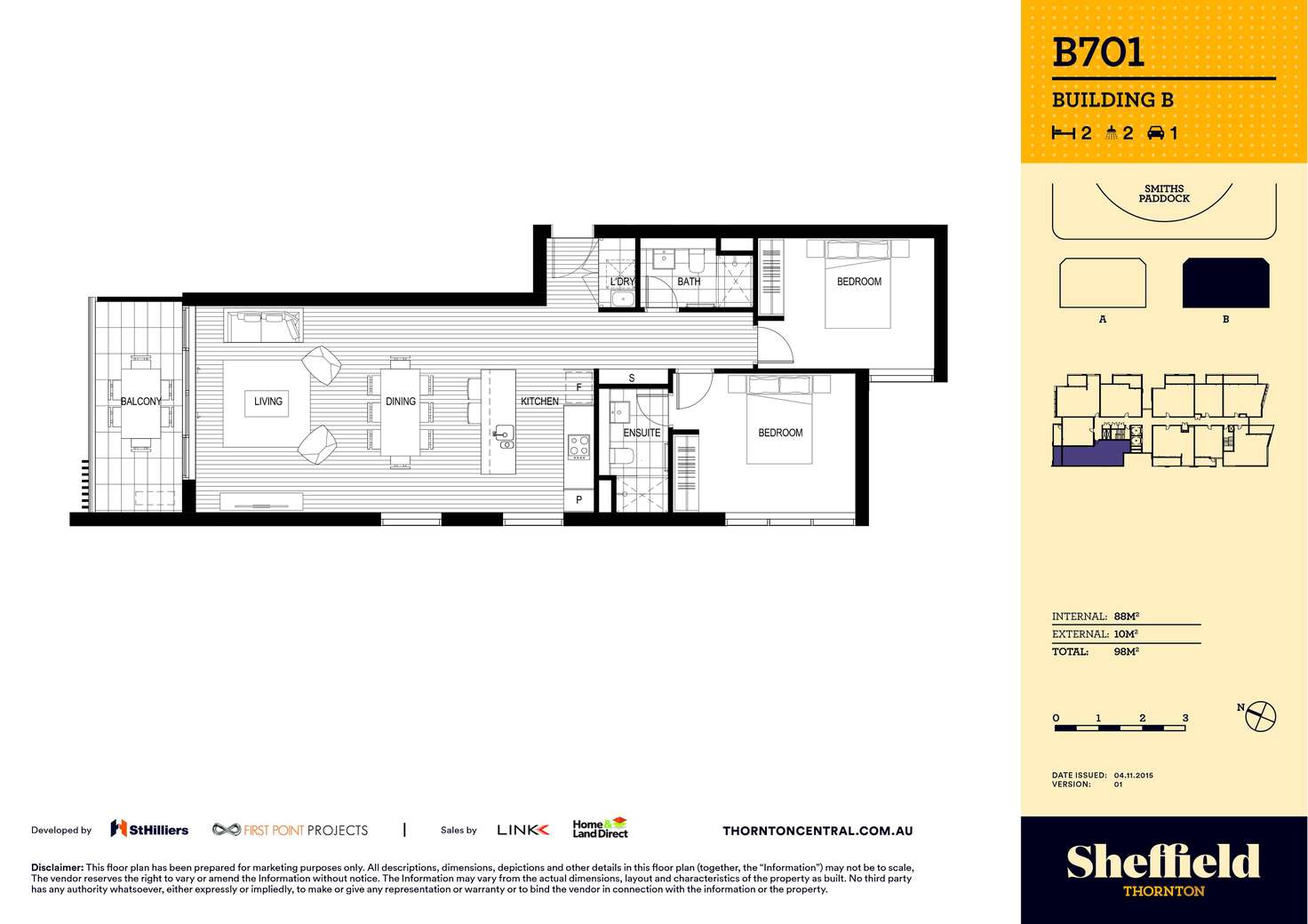 Floorplan of Homely apartment listing, 601/10 Aviators Way, Penrith NSW 2750