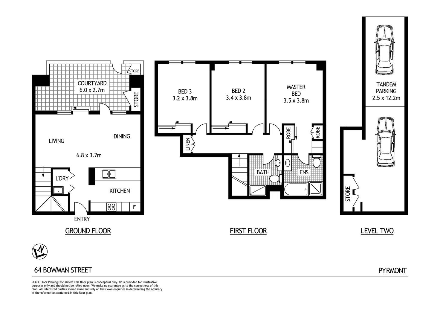 Floorplan of Homely apartment listing, 64 Bowman Street, Pyrmont NSW 2009