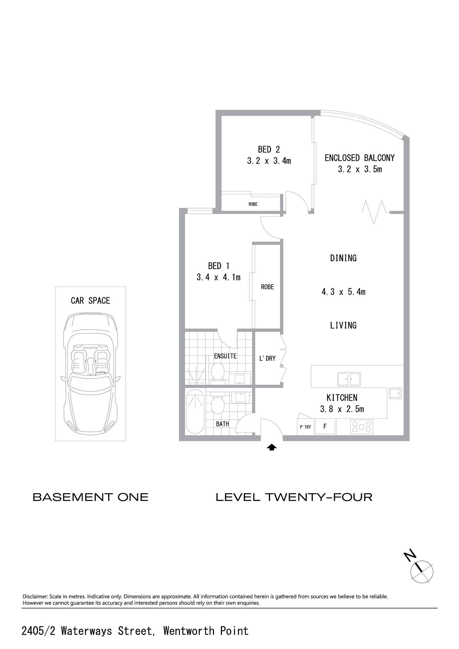 Floorplan of Homely apartment listing, 2405/2 Waterways Street, Wentworth Point NSW 2127