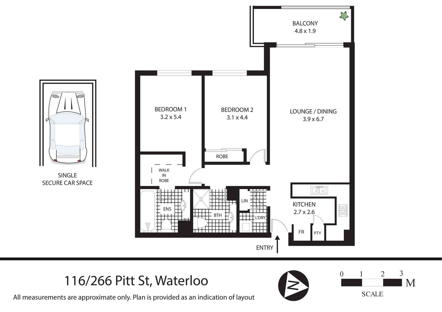 Floorplan of Homely apartment listing, 116/266 Pitt Street, Waterloo NSW 2017
