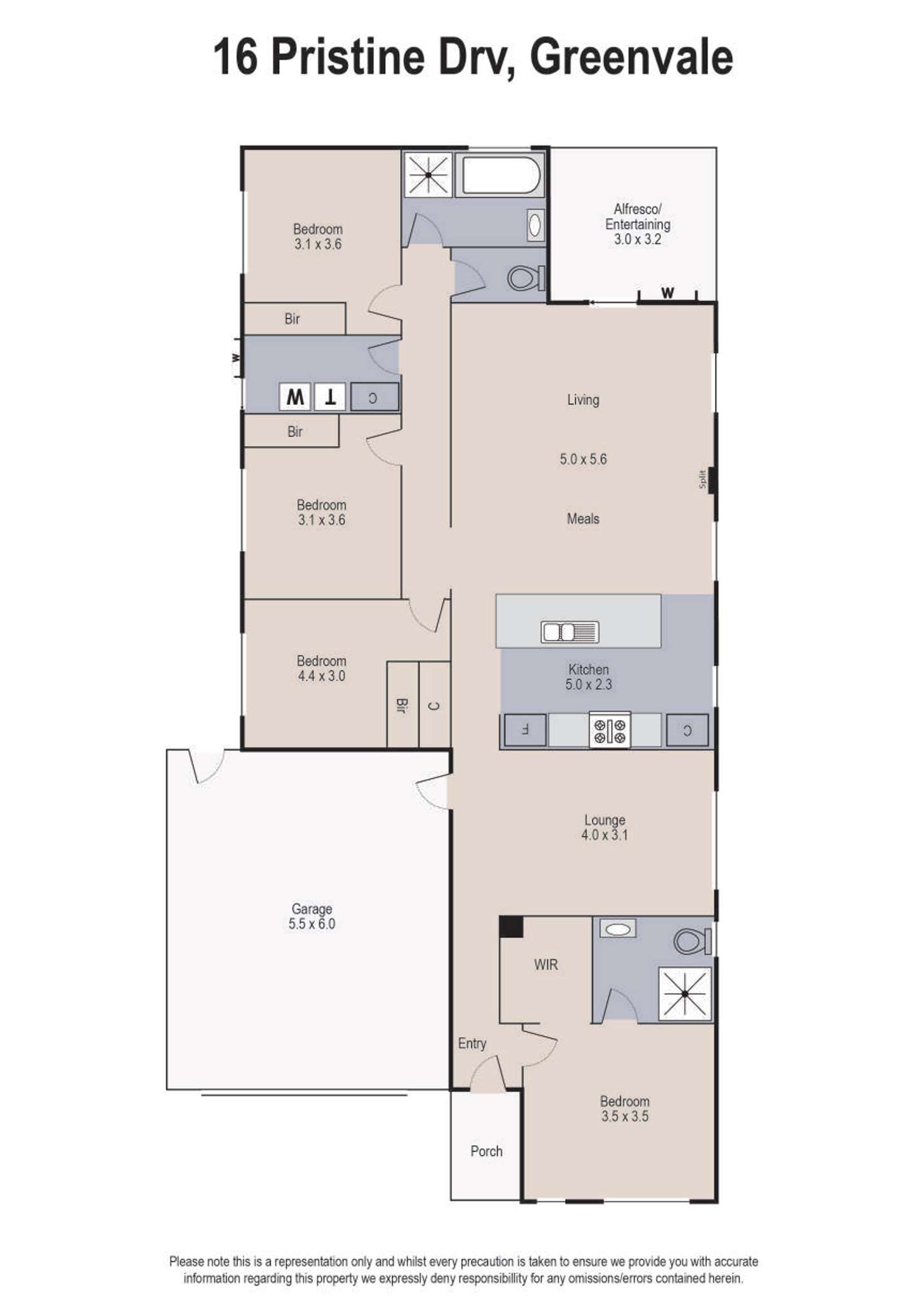 Floorplan of Homely house listing, 16 Pristine Drive, Greenvale VIC 3059