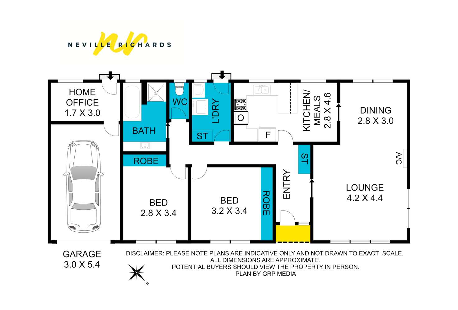 Floorplan of Homely townhouse listing, 1/24 Carolanne Drive, Drysdale VIC 3222