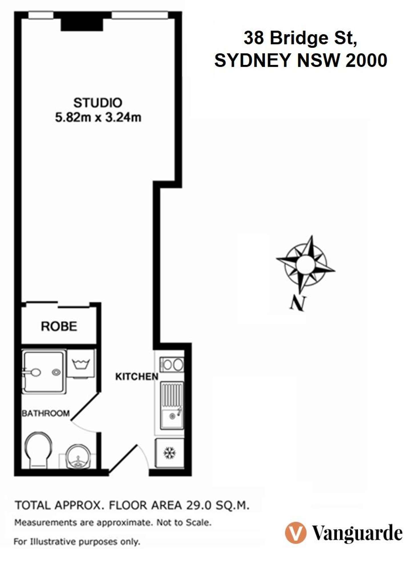 Floorplan of Homely studio listing, 38 Bridge Street, Sydney NSW 2000