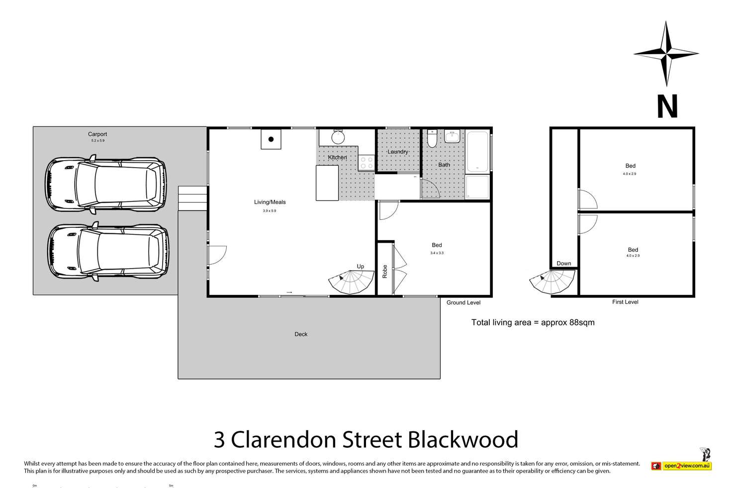 Floorplan of Homely house listing, 3 Clarendon Street, Blackwood VIC 3458