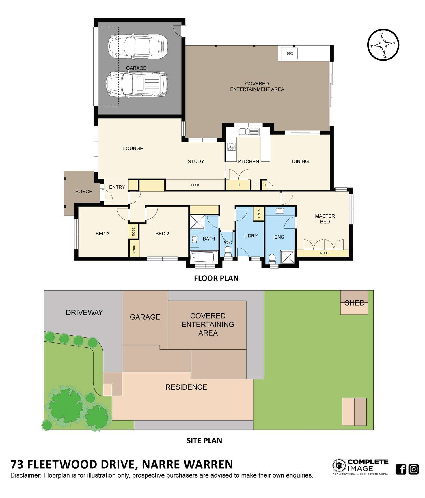 Floorplan of Homely house listing, 73 Fleetwood Drive, Narre Warren VIC 3805