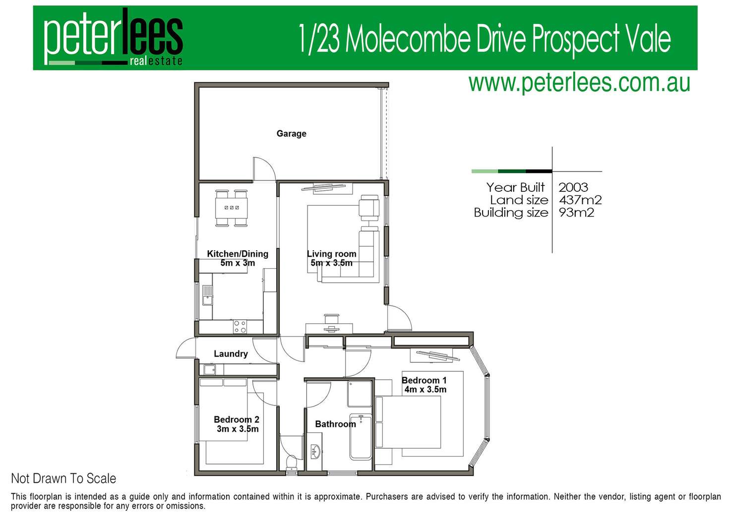 Floorplan of Homely unit listing, 1/23 Molecombe Drive, Prospect Vale TAS 7250
