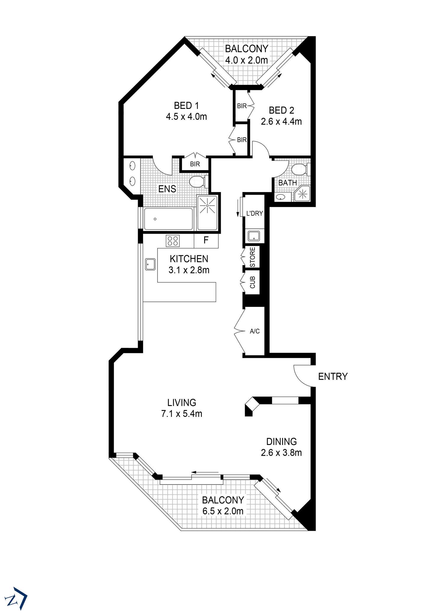 Floorplan of Homely apartment listing, 2 Phillip Street, Sydney NSW 2000