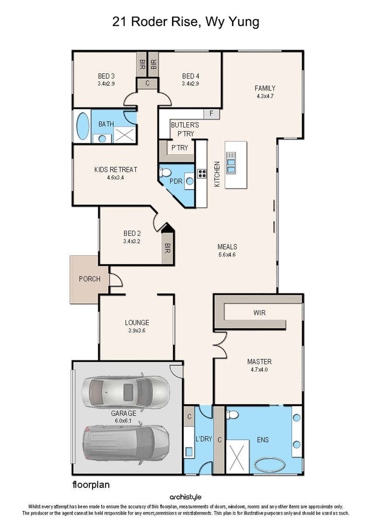Floorplan of Homely house listing, 21 Roder Rise, Wy Yung VIC 3875