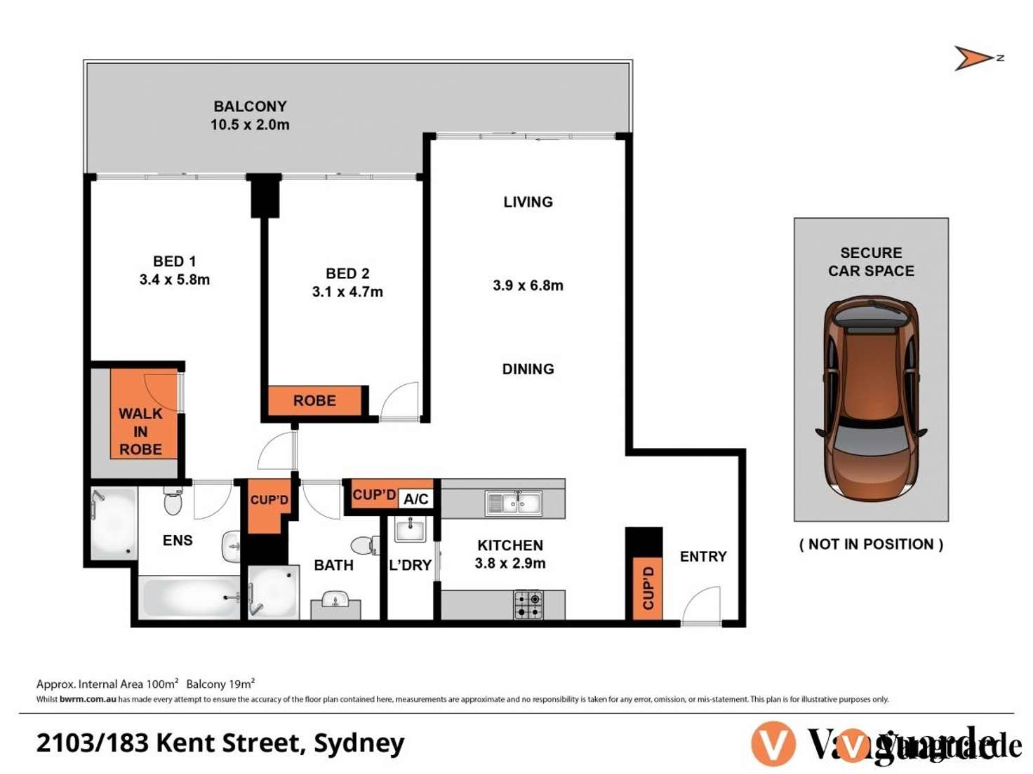 Floorplan of Homely apartment listing, 2103/183 Kent Street, Sydney NSW 2000