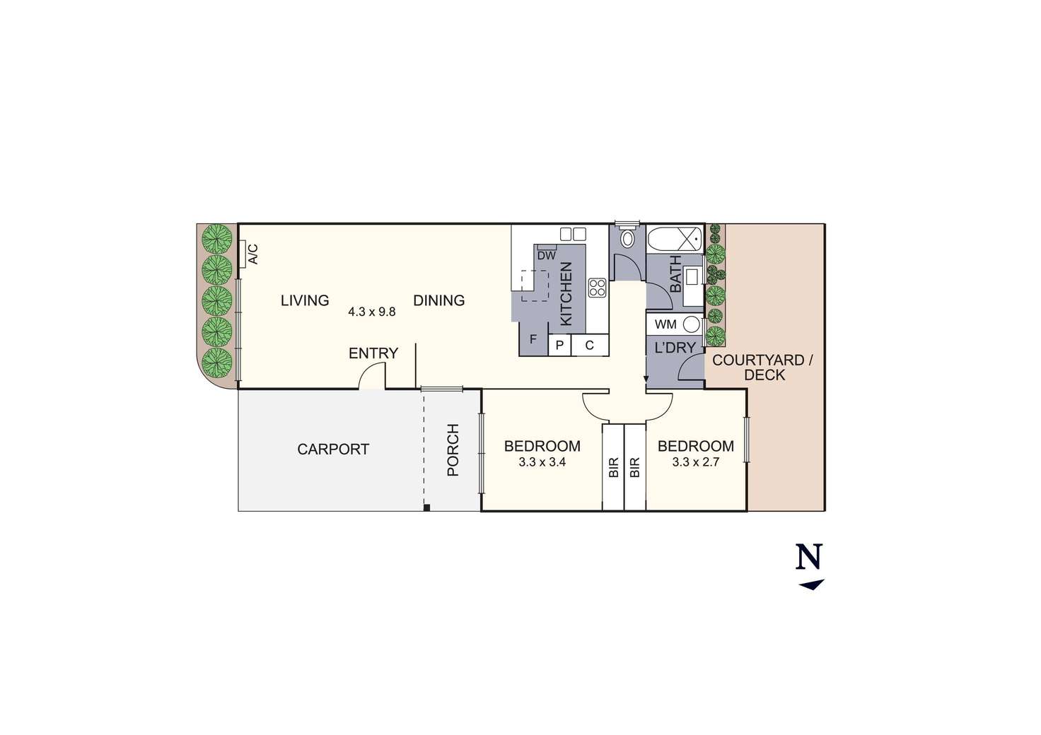 Floorplan of Homely unit listing, 2/73 Pender Street, Thornbury VIC 3071
