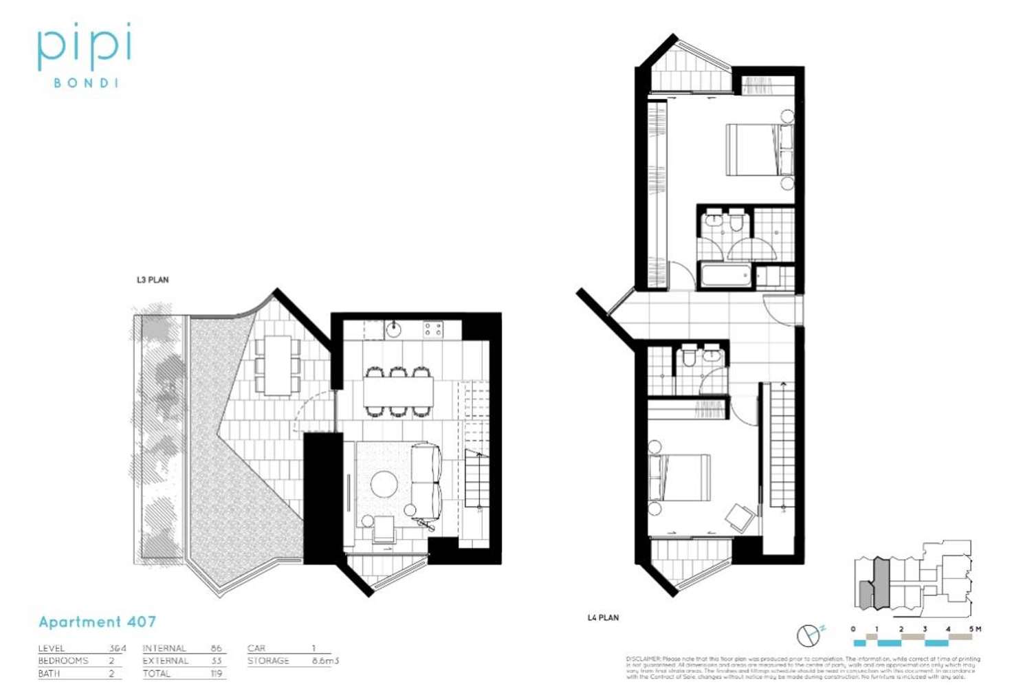 Floorplan of Homely apartment listing, 407/10-14 Hall Street, Bondi Beach NSW 2026