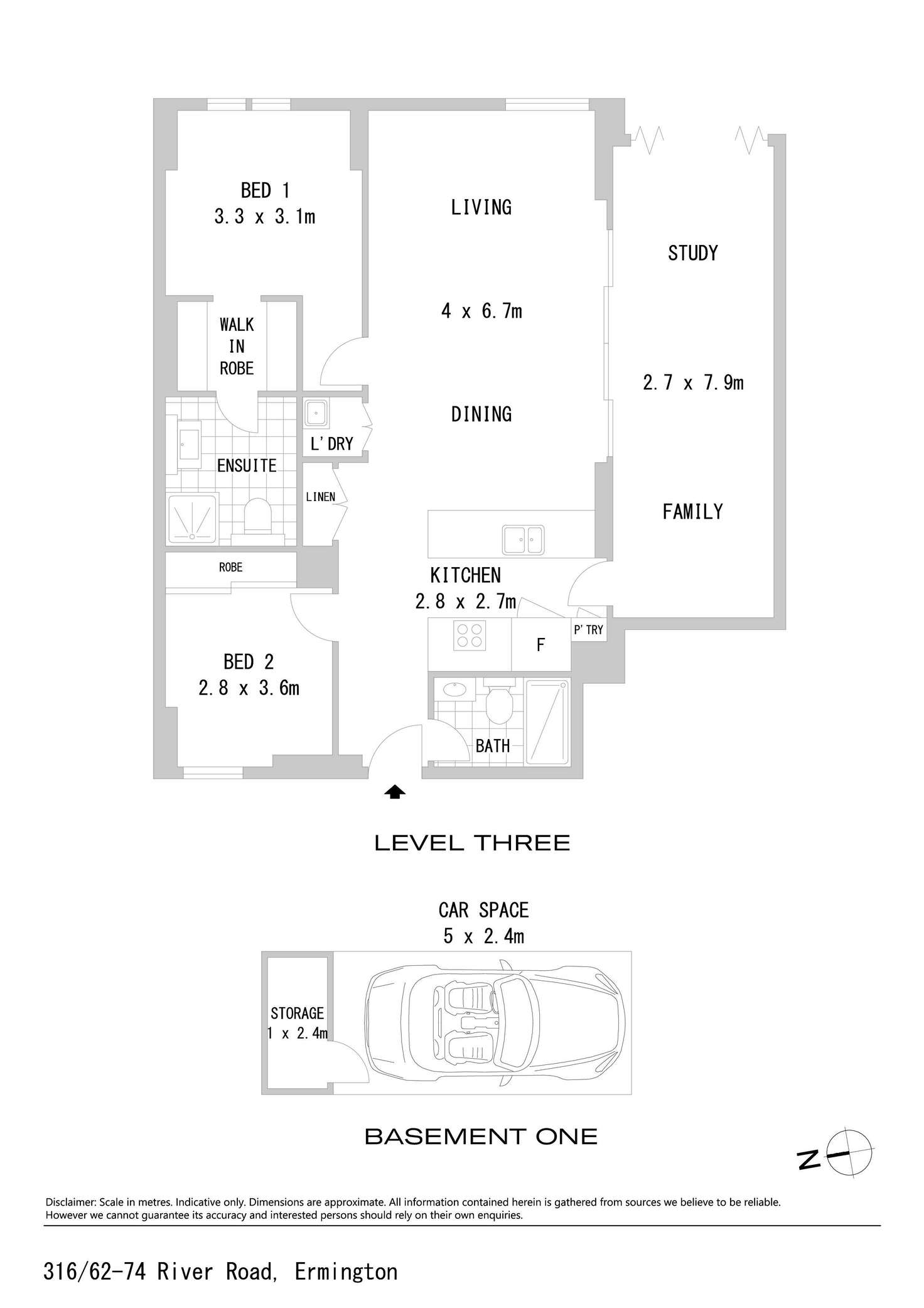 Floorplan of Homely apartment listing, 316/62-74 River Road, Ermington NSW 2115