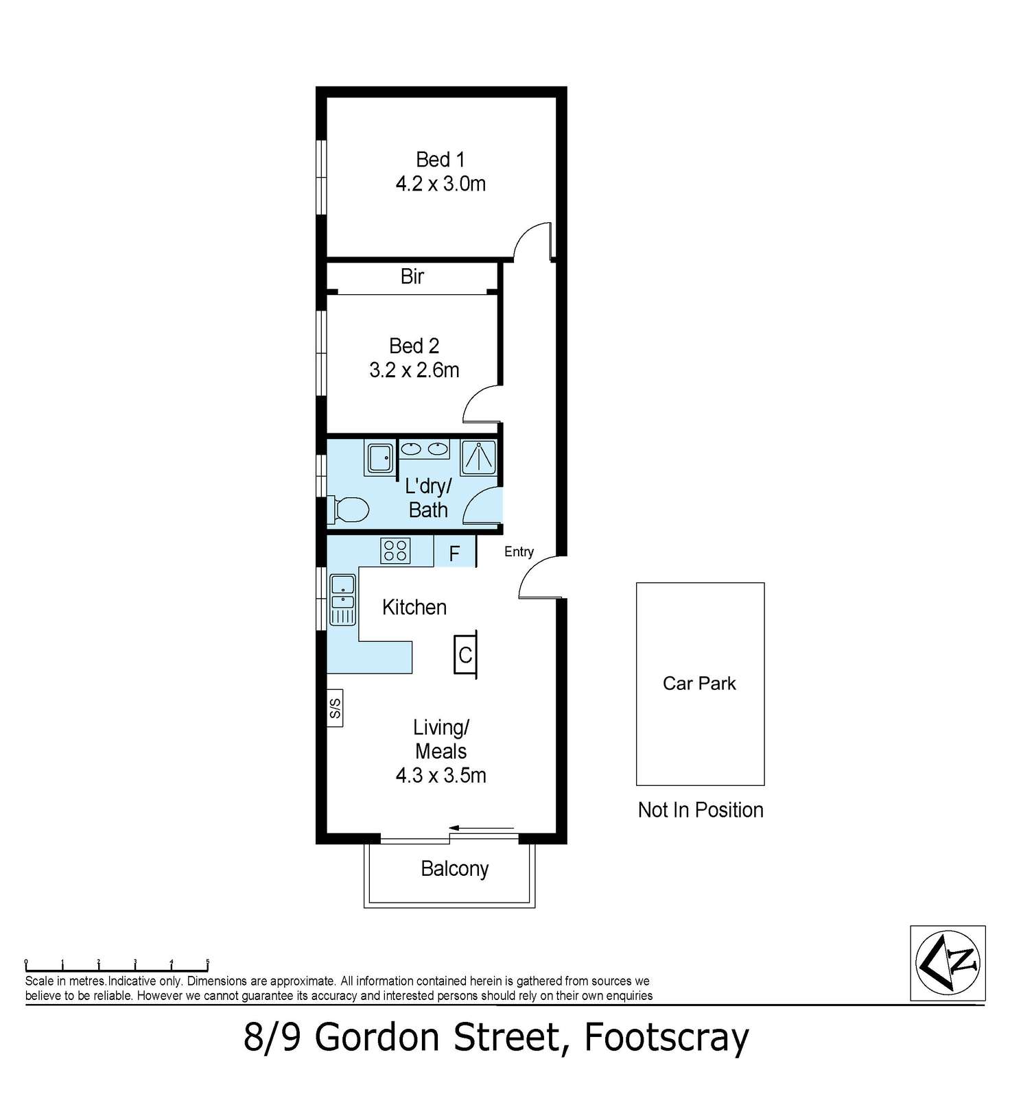 Floorplan of Homely apartment listing, 8/9 Gordon Street, Footscray VIC 3011