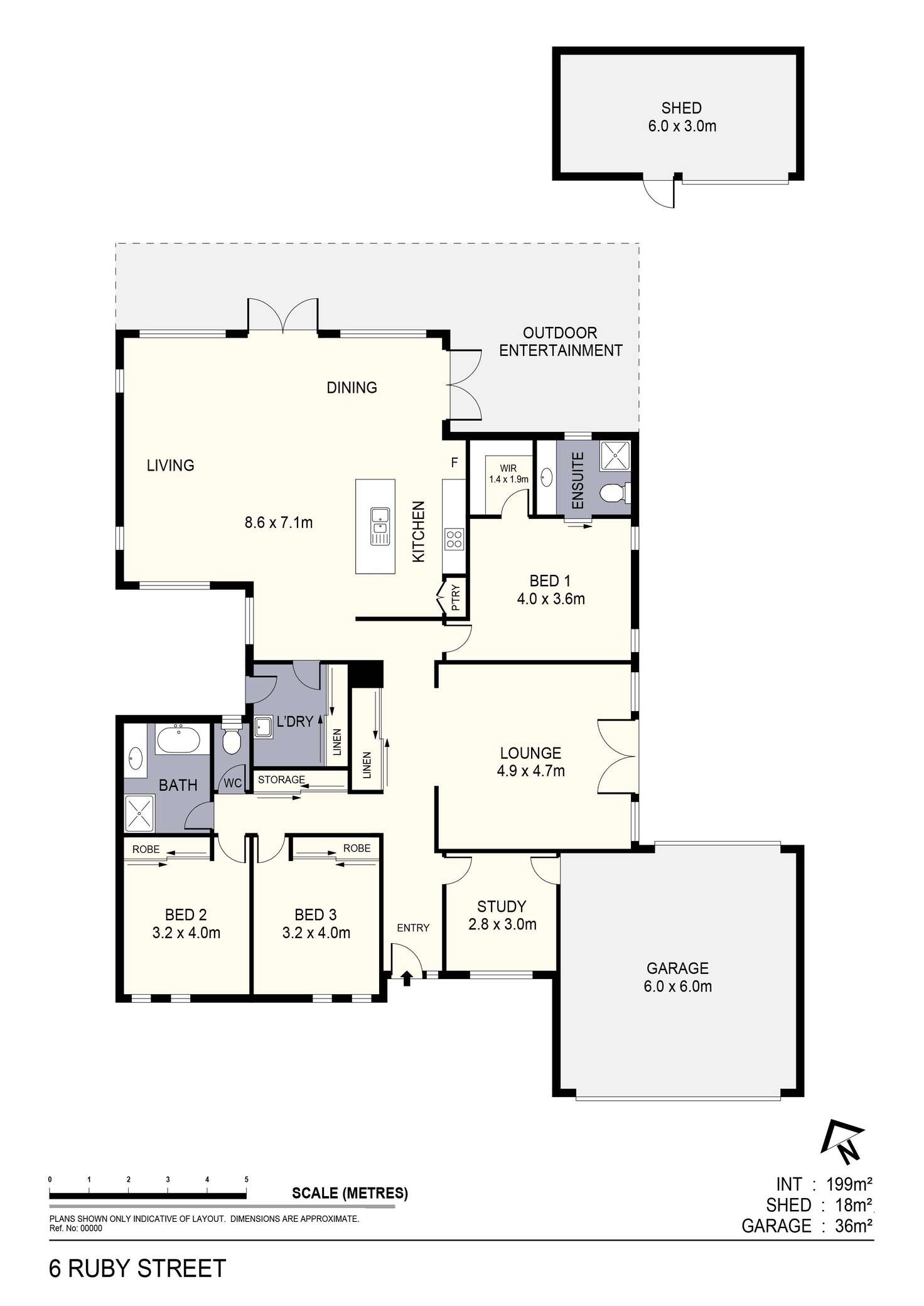 Floorplan of Homely house listing, 6 Ruby Street, White Hills VIC 3550