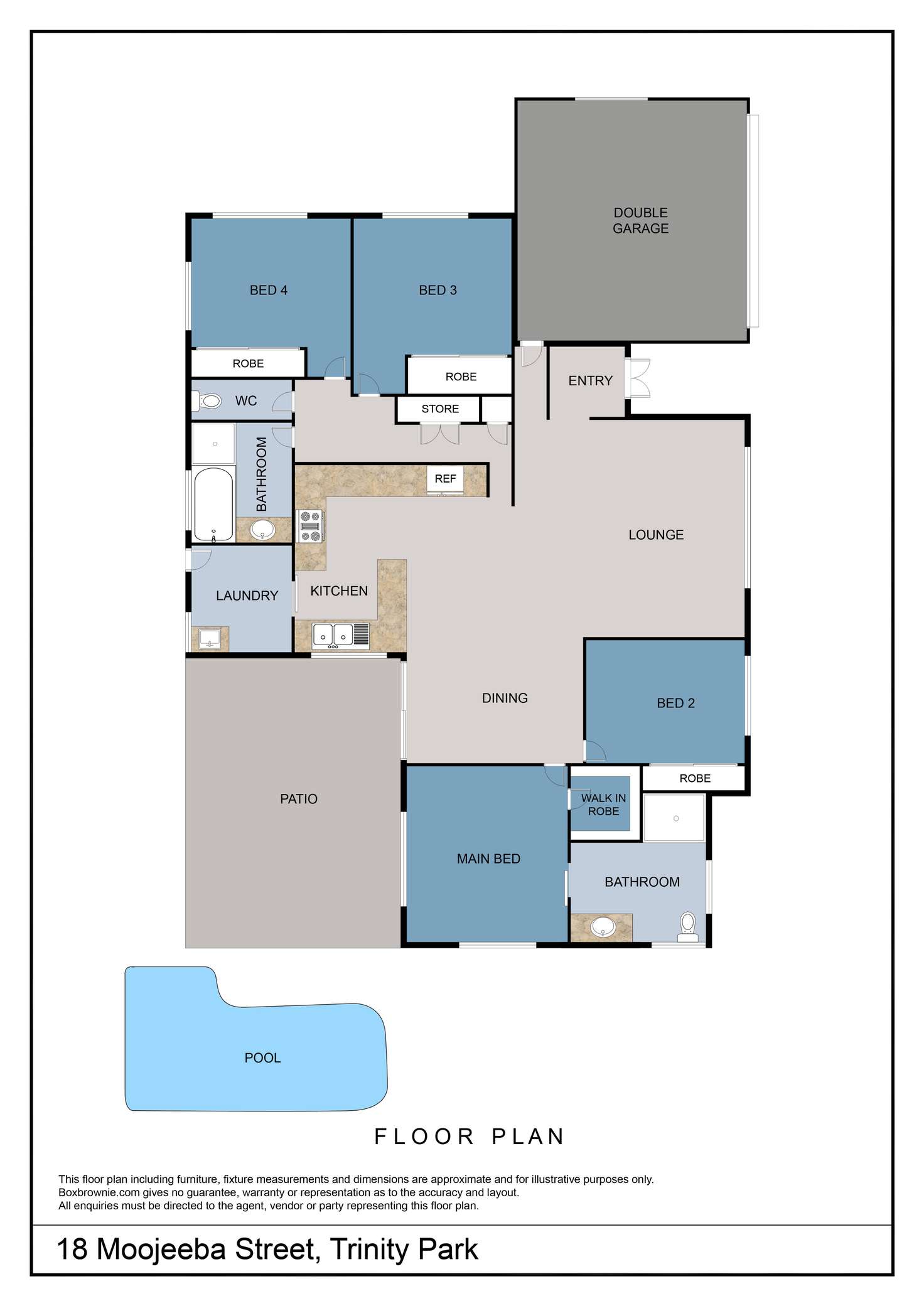 Floorplan of Homely house listing, 18 Moojeeba Way, Trinity Park QLD 4879