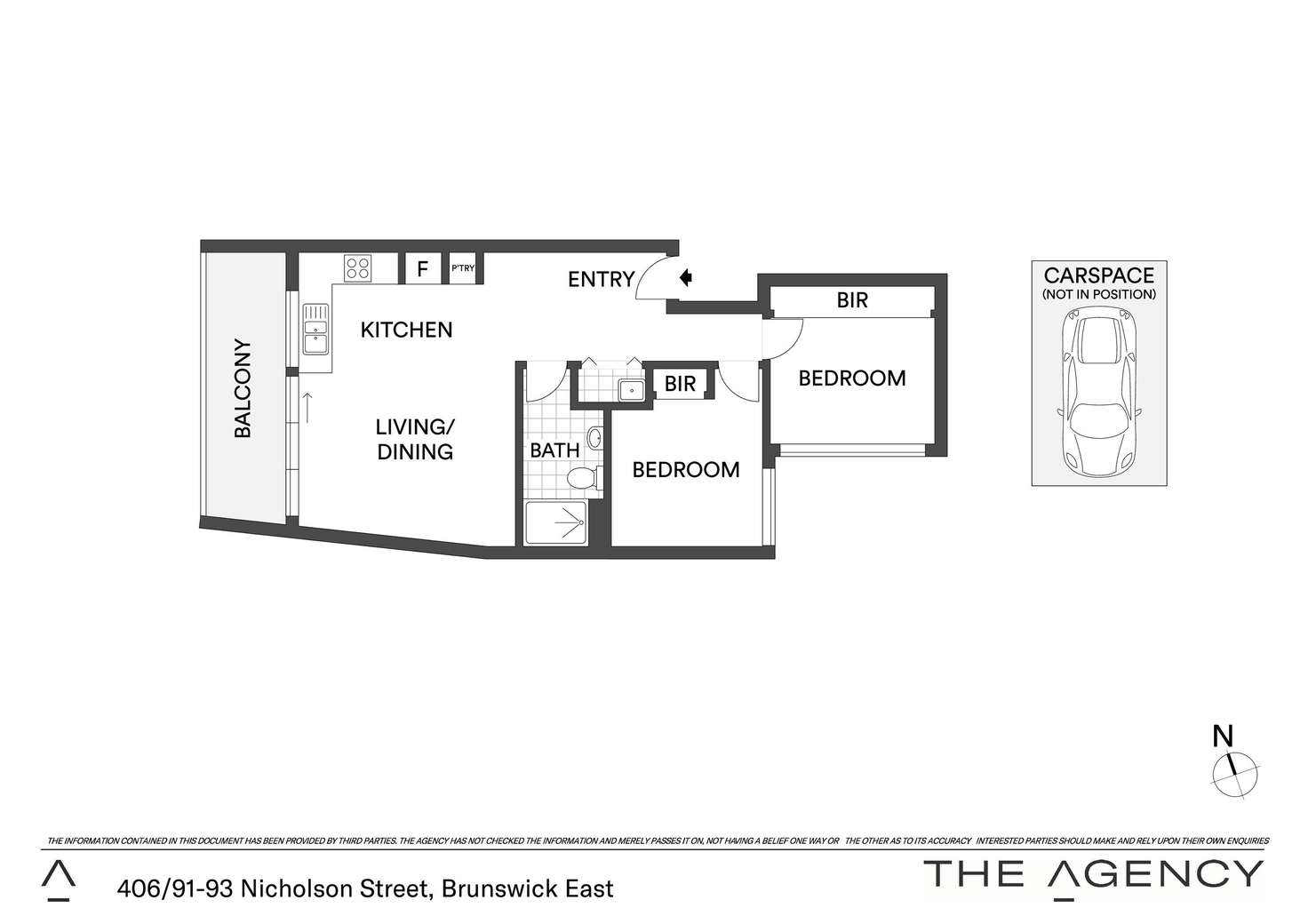 Floorplan of Homely unit listing, 406/91-93 Nicholson Street, Brunswick East VIC 3057