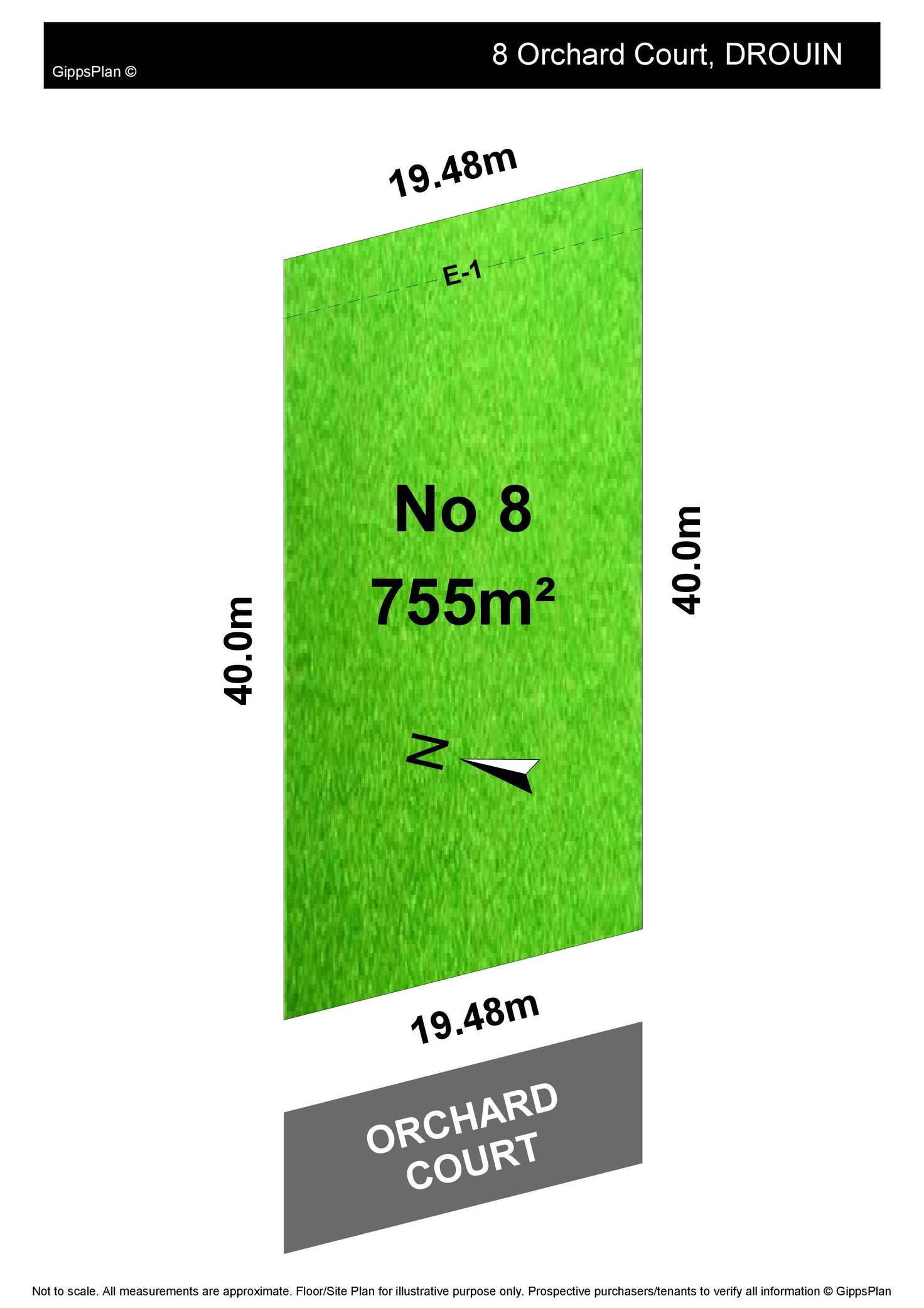 Floorplan of Homely residentialLand listing, 8 Orchard Court, Drouin VIC 3818