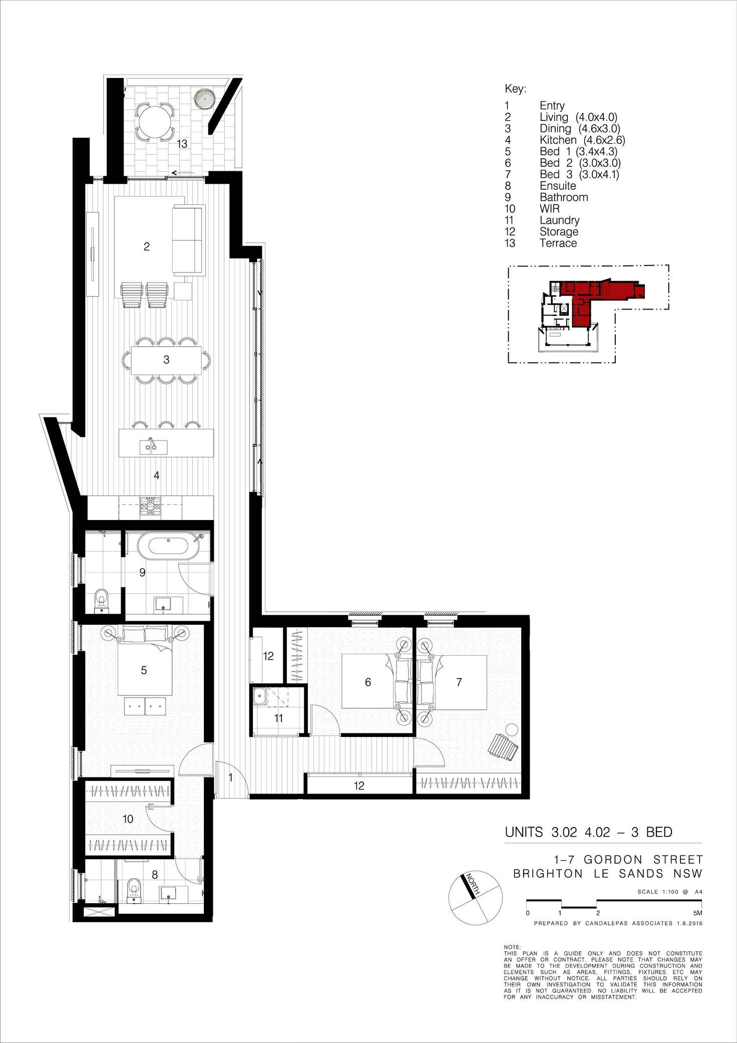 Floorplan of Homely unit listing, 402/1-7 Gordon Street, Brighton-le-sands NSW 2216