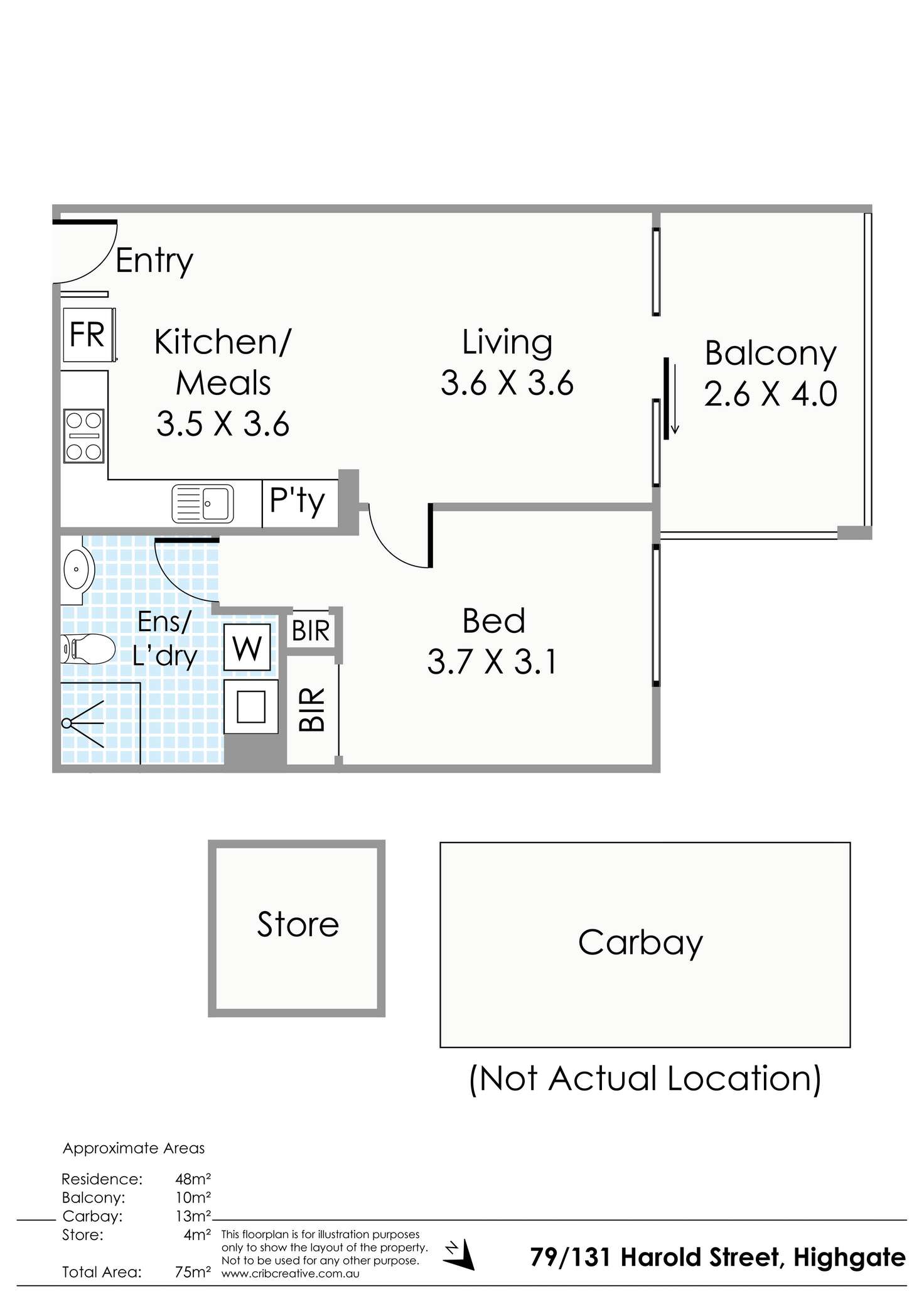 Floorplan of Homely apartment listing, 79/131 Harold Street, Highgate WA 6003