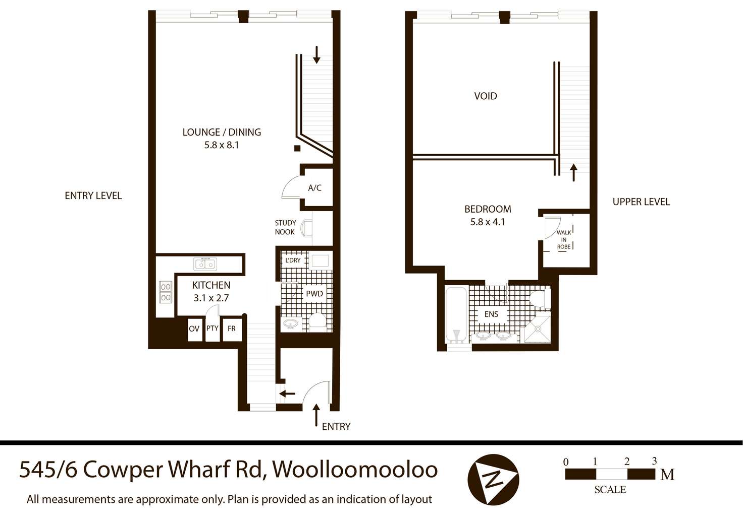 Floorplan of Homely apartment listing, 545/6 Cowper Wharf Roadway, Woolloomooloo NSW 2011