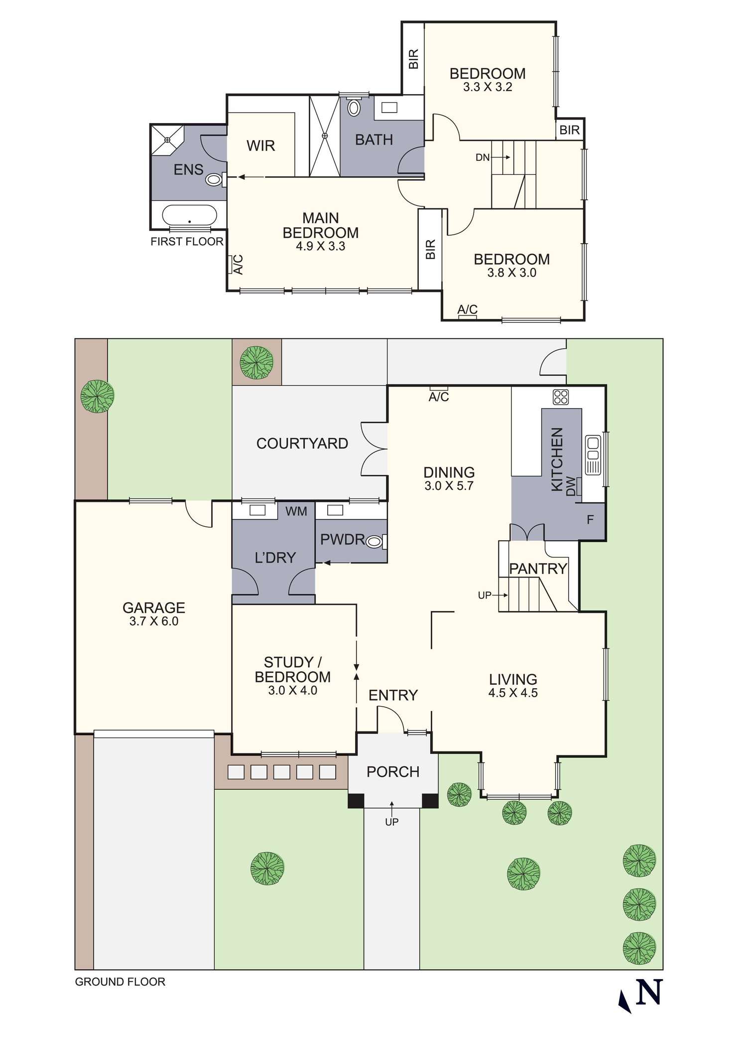 Floorplan of Homely townhouse listing, 323 Gillies Street, Thornbury VIC 3071