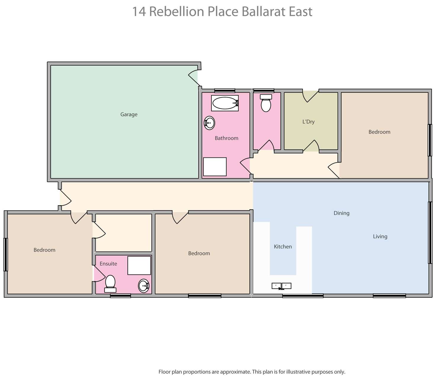 Floorplan of Homely house listing, 14 Rebellion Place, Ballarat East VIC 3350