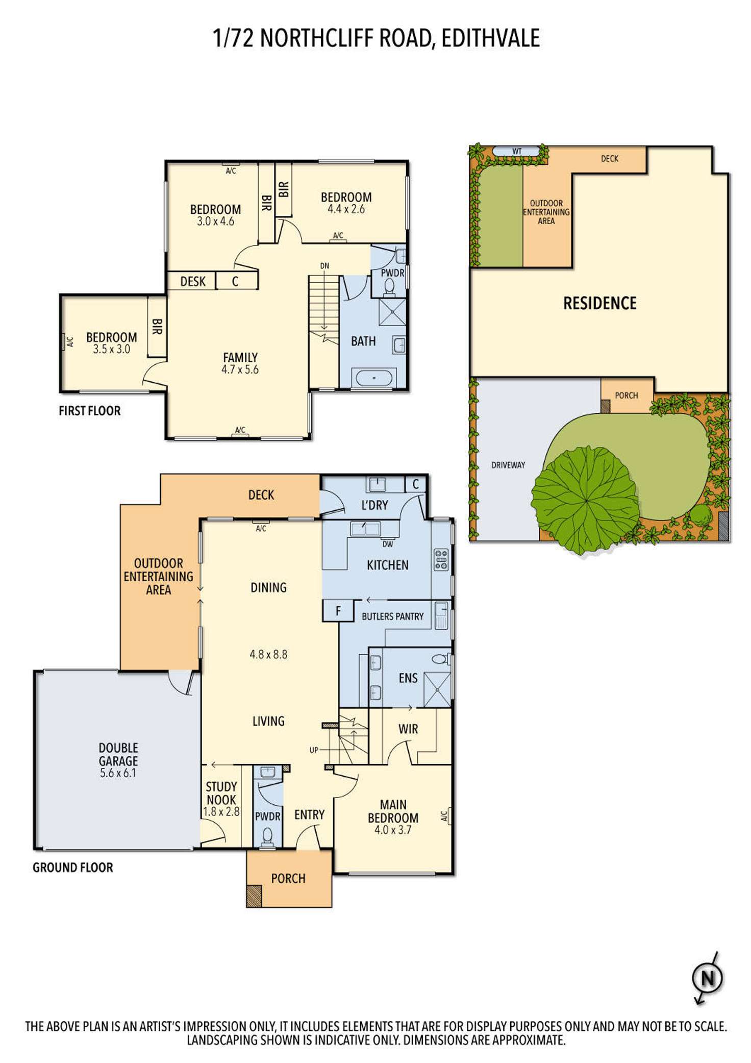 Floorplan of Homely townhouse listing, 1/72 Northcliffe Road, Edithvale VIC 3196