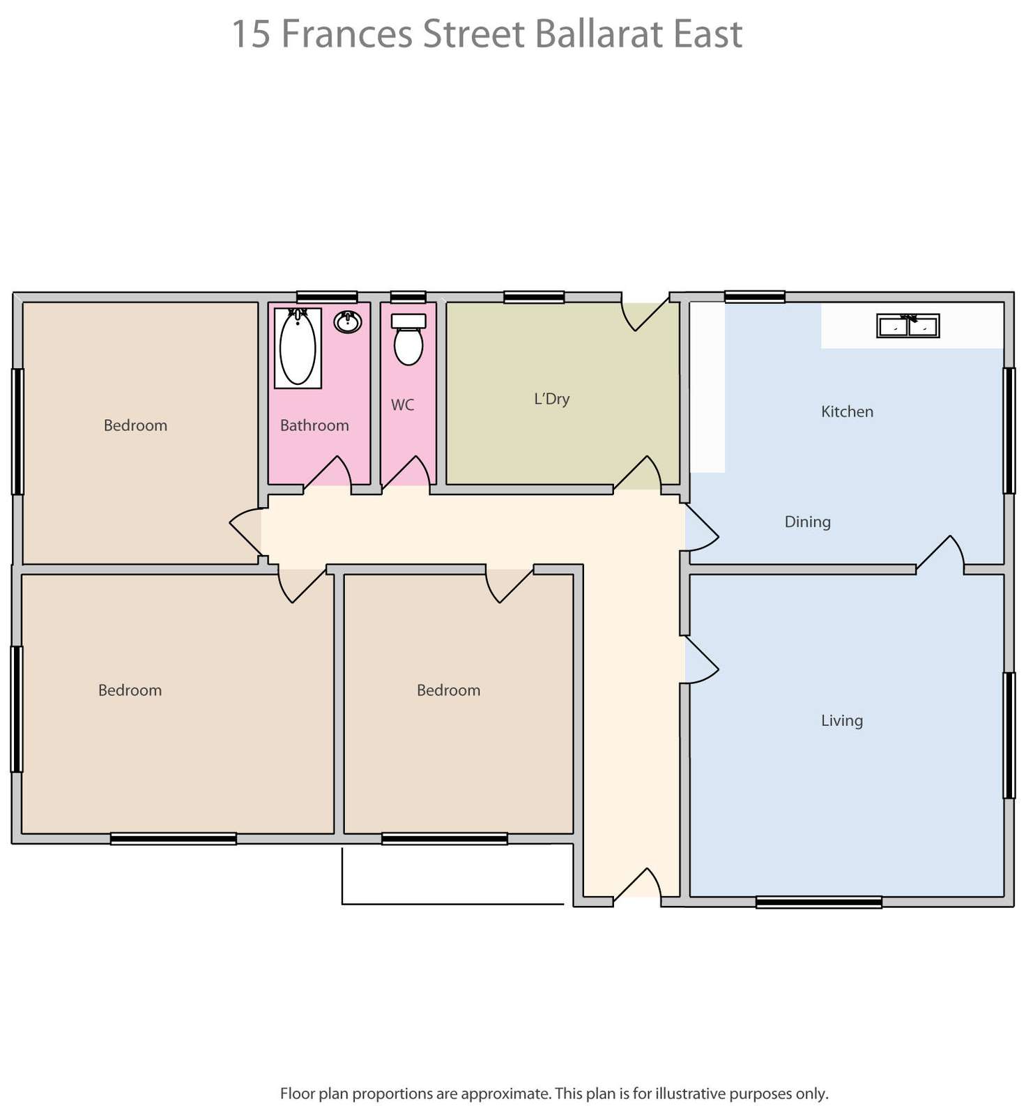 Floorplan of Homely house listing, 15 Frances Crescent, Ballarat East VIC 3350