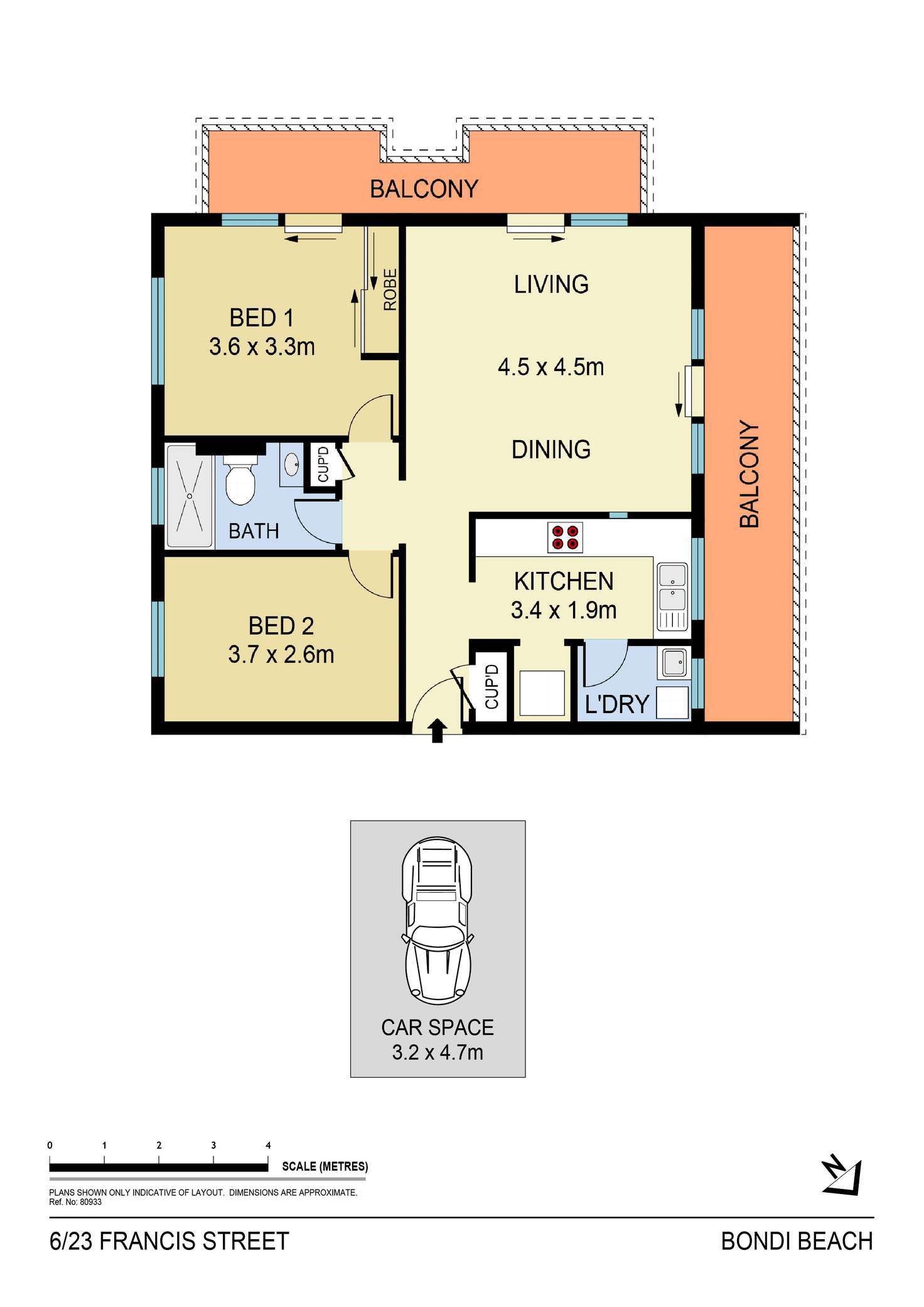 Floorplan of Homely apartment listing, 6/23 Francis Street, Bondi Beach NSW 2026
