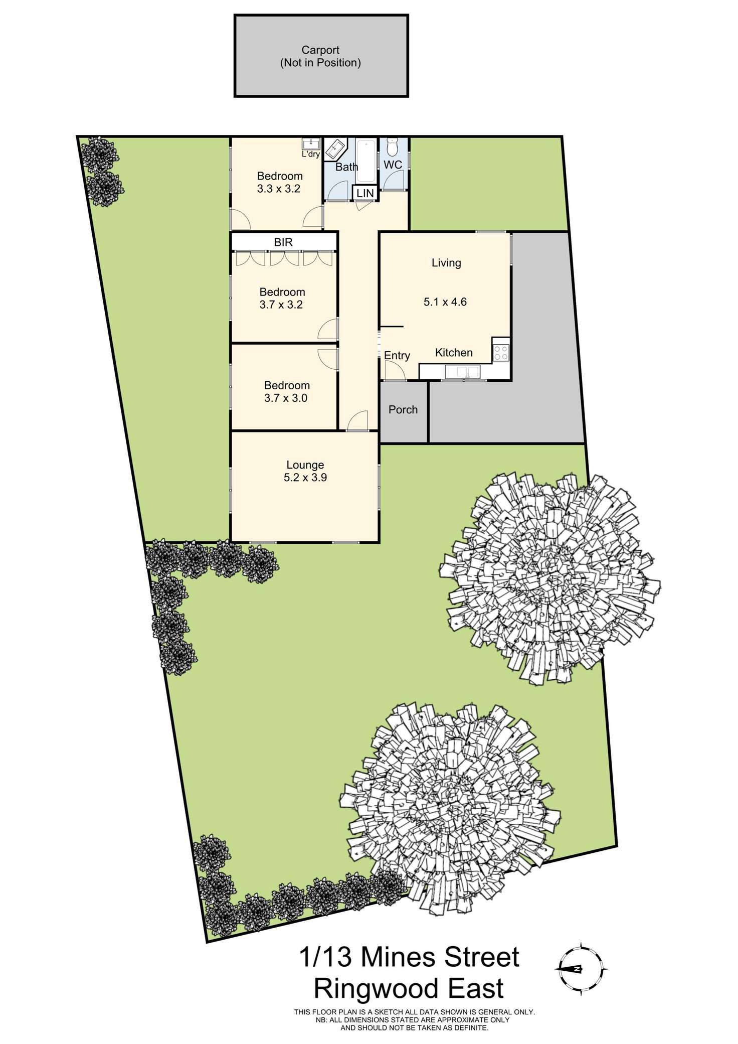 Floorplan of Homely unit listing, 1/13 Mines Road, Ringwood East VIC 3135