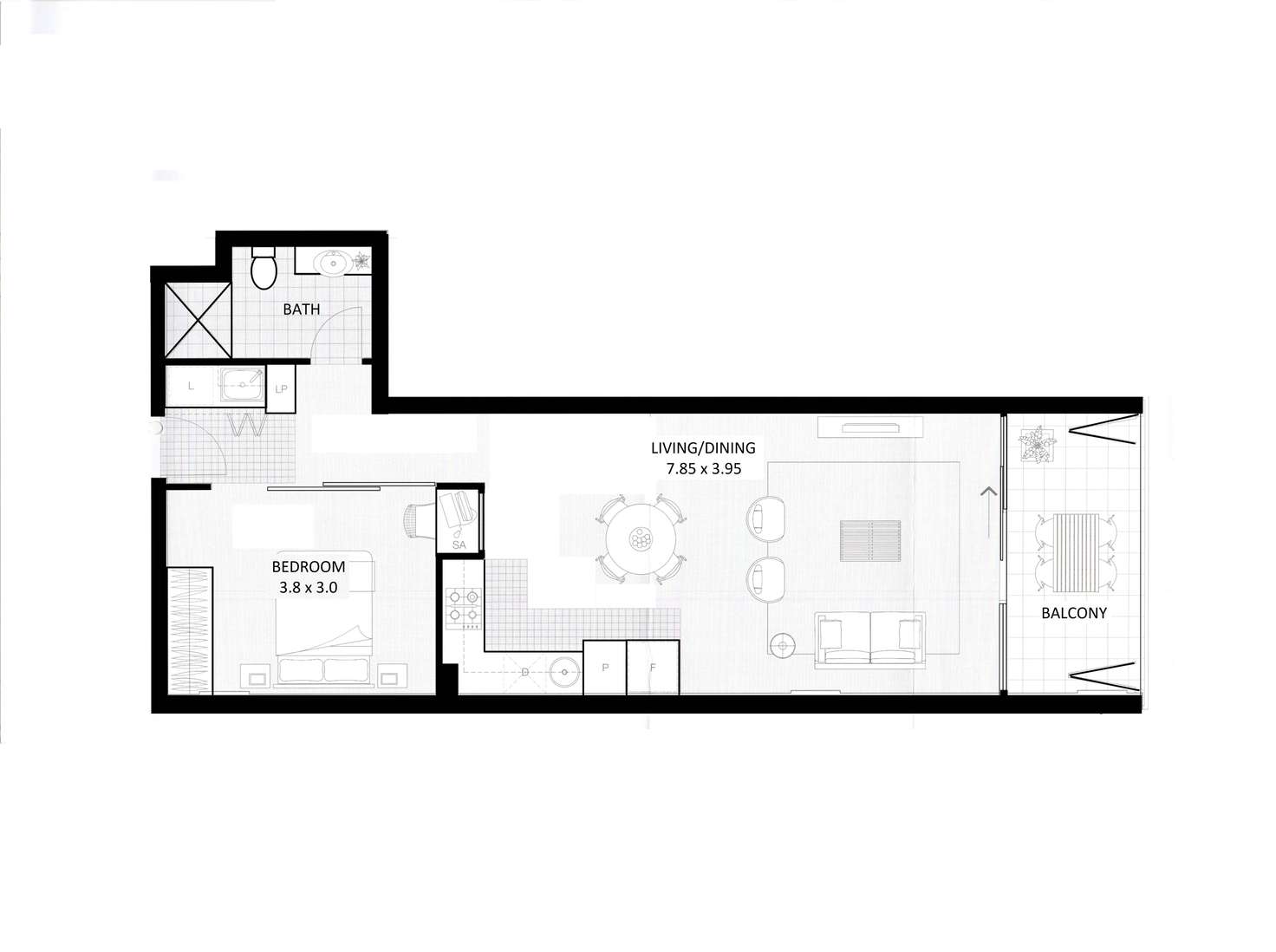 Floorplan of Homely apartment listing, 309/185 Morphett Street, Adelaide SA 5000