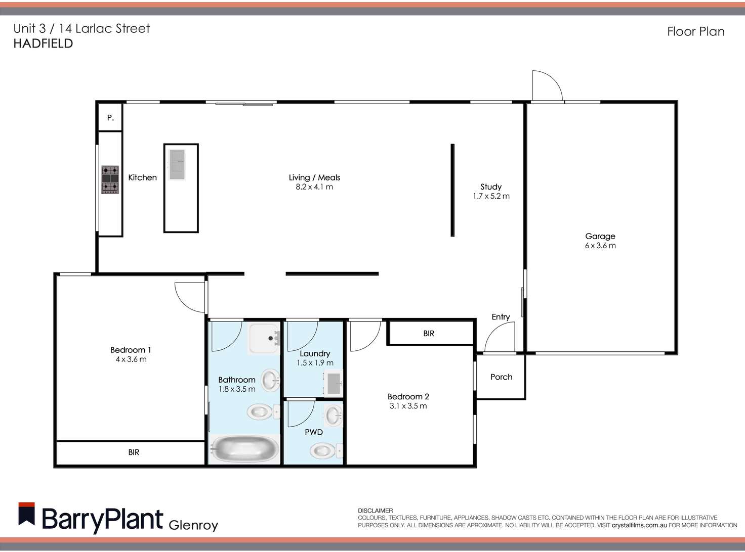 Floorplan of Homely unit listing, 3/14 Larlac Street, Hadfield VIC 3046