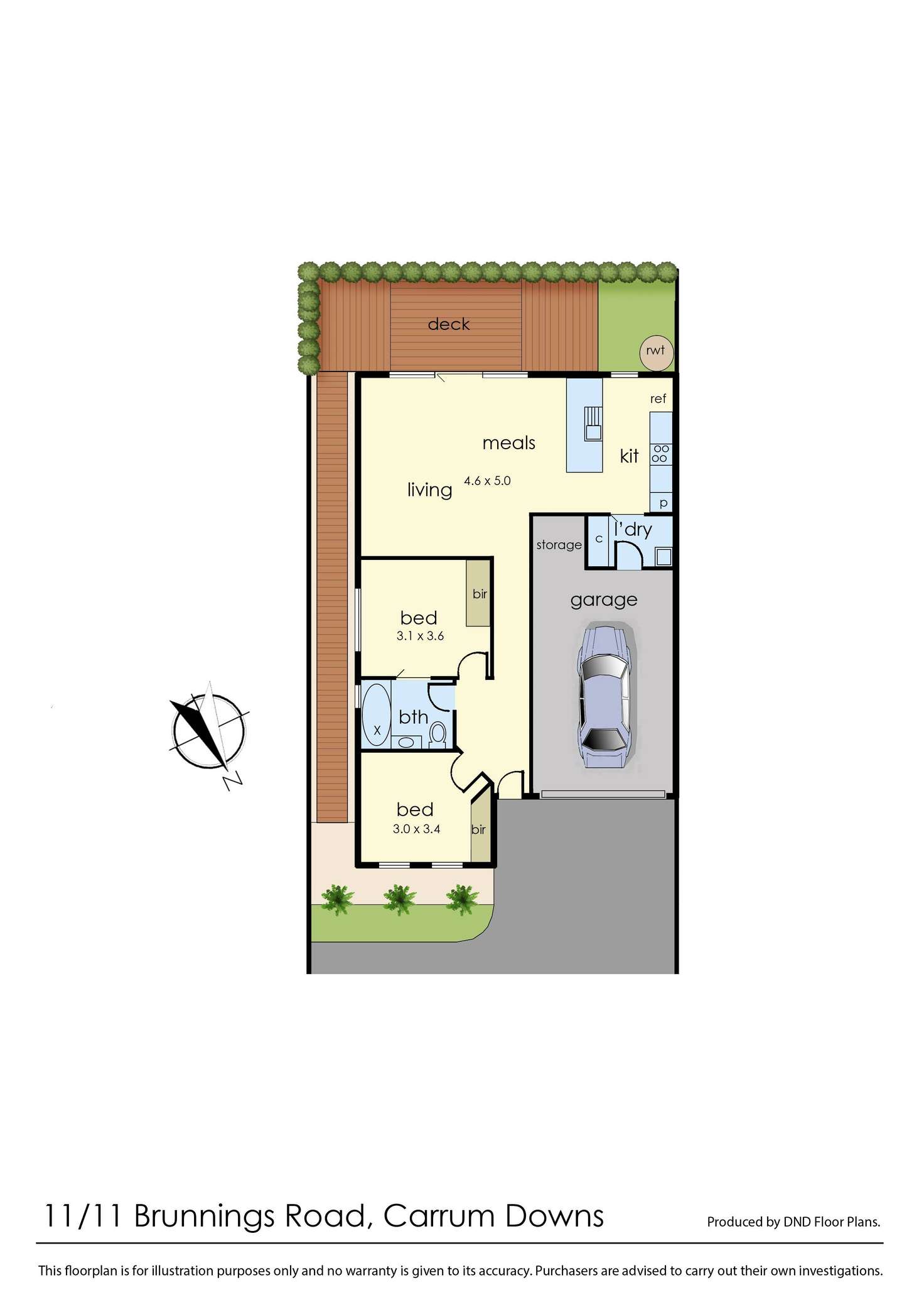 Floorplan of Homely unit listing, 11/11 Brunnings Road, Carrum Downs VIC 3201