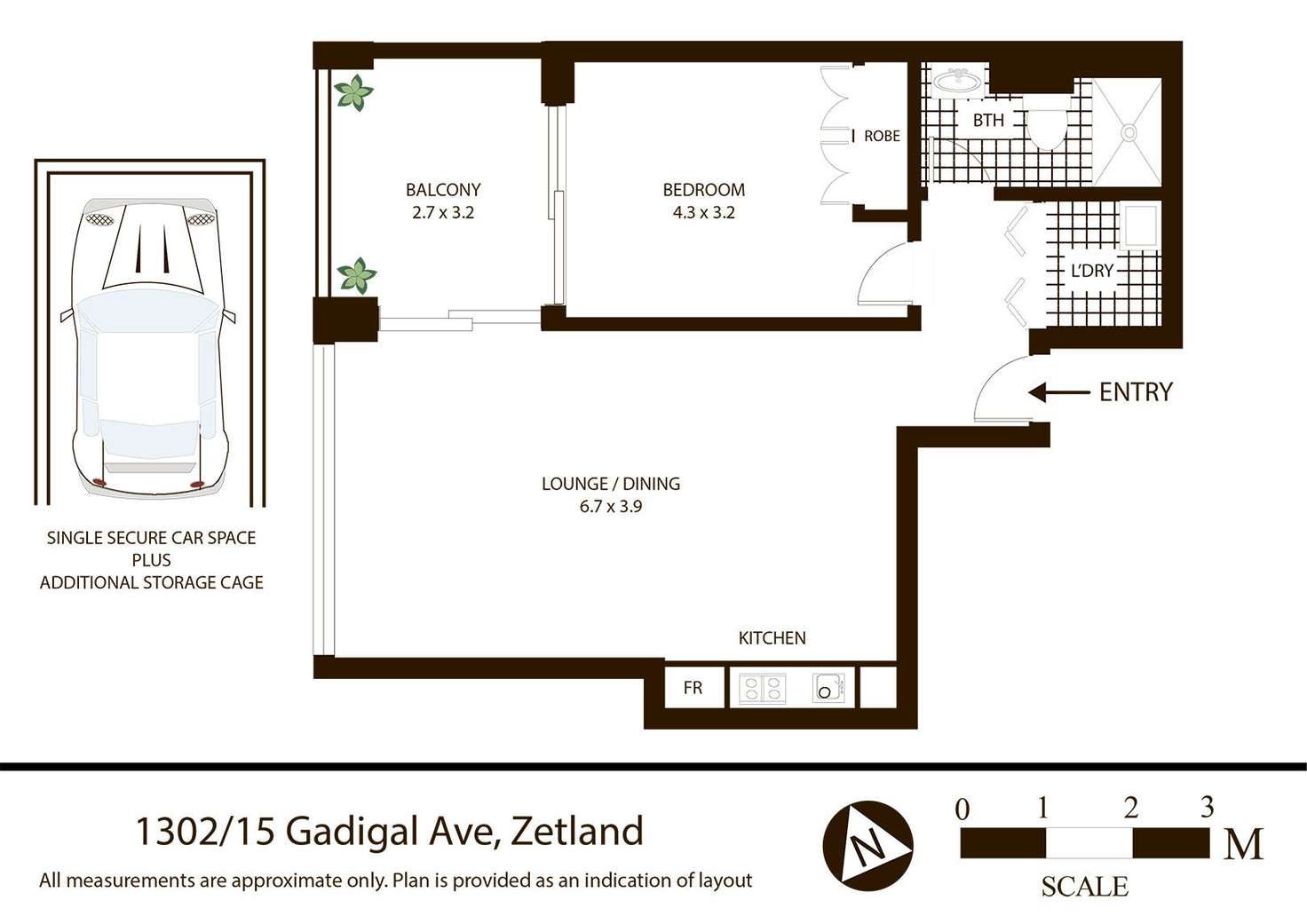 Floorplan of Homely apartment listing, 1302/15 Gadigal Avenue, Zetland NSW 2017