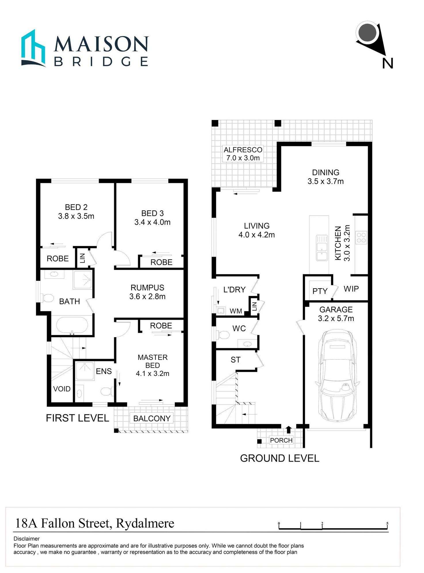 Floorplan of Homely semiDetached listing, 18A Fallon Street, Rydalmere NSW 2116