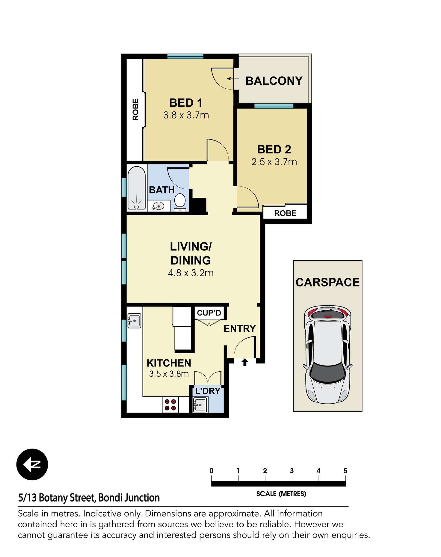 Floorplan of Homely apartment listing, 5/13 Botany Street, Bondi Junction NSW 2022