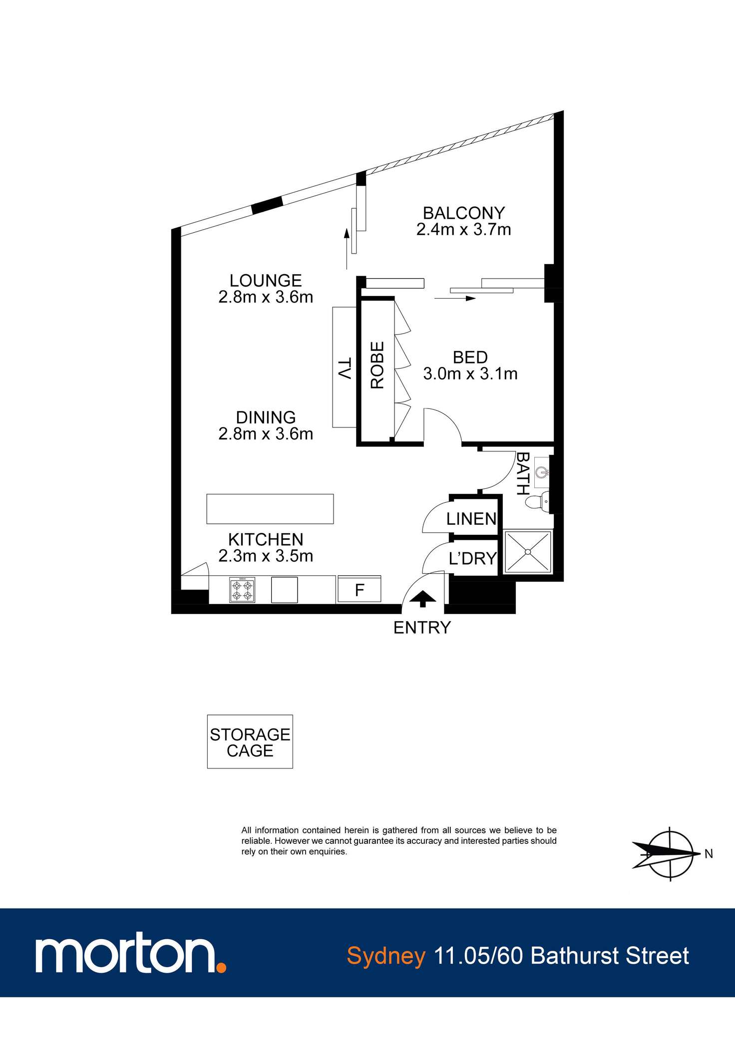 Floorplan of Homely apartment listing, 11.05/60 Bathurst Street, Sydney NSW 2000