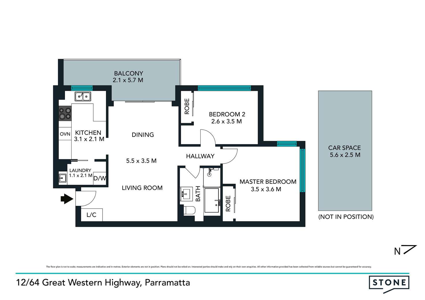 Floorplan of Homely apartment listing, 12/64-66 Great Western Highway, Parramatta NSW 2150