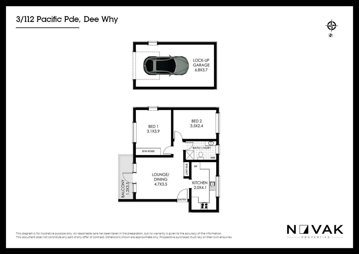 Floorplan of Homely apartment listing, 3/112 Pacific Parade, Dee Why NSW 2099